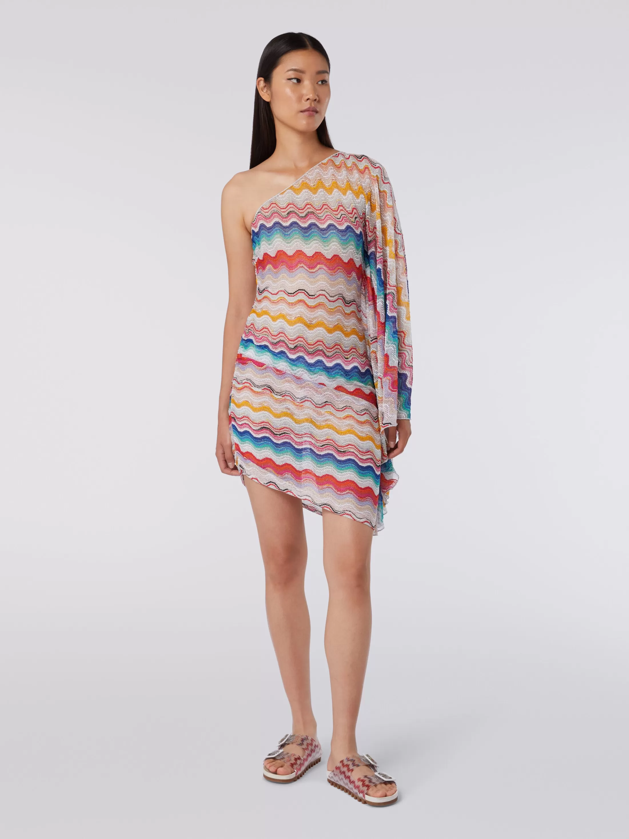 Missoni Abito copricostume monospalla in crochet motivo onda | Donna Abbigliamento | Abbigliamento