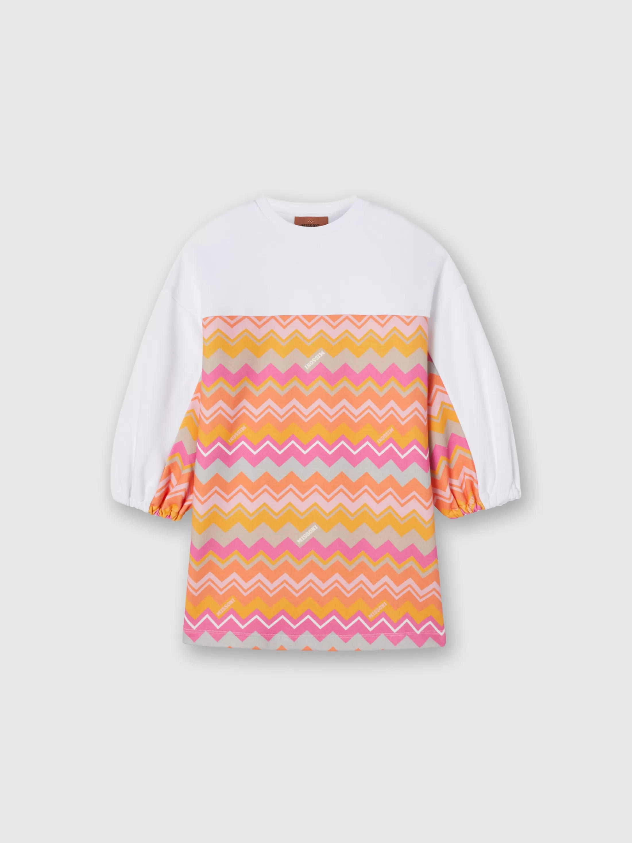 Missoni Abito in cotone con inserti zig zag e logo | Abbigliamento