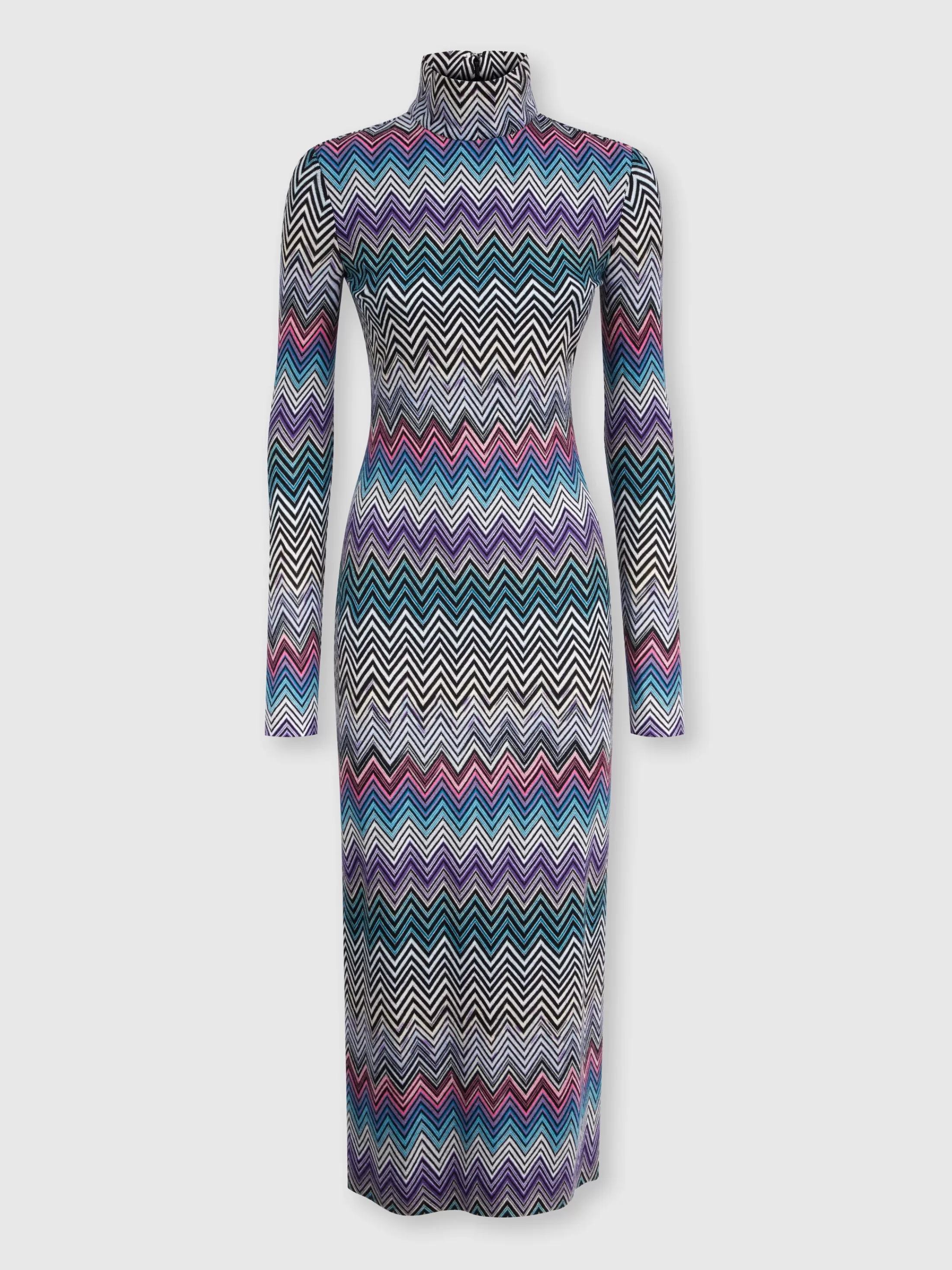 Missoni Abito lungo a collo alto in lana zig zag | Donna Abiti