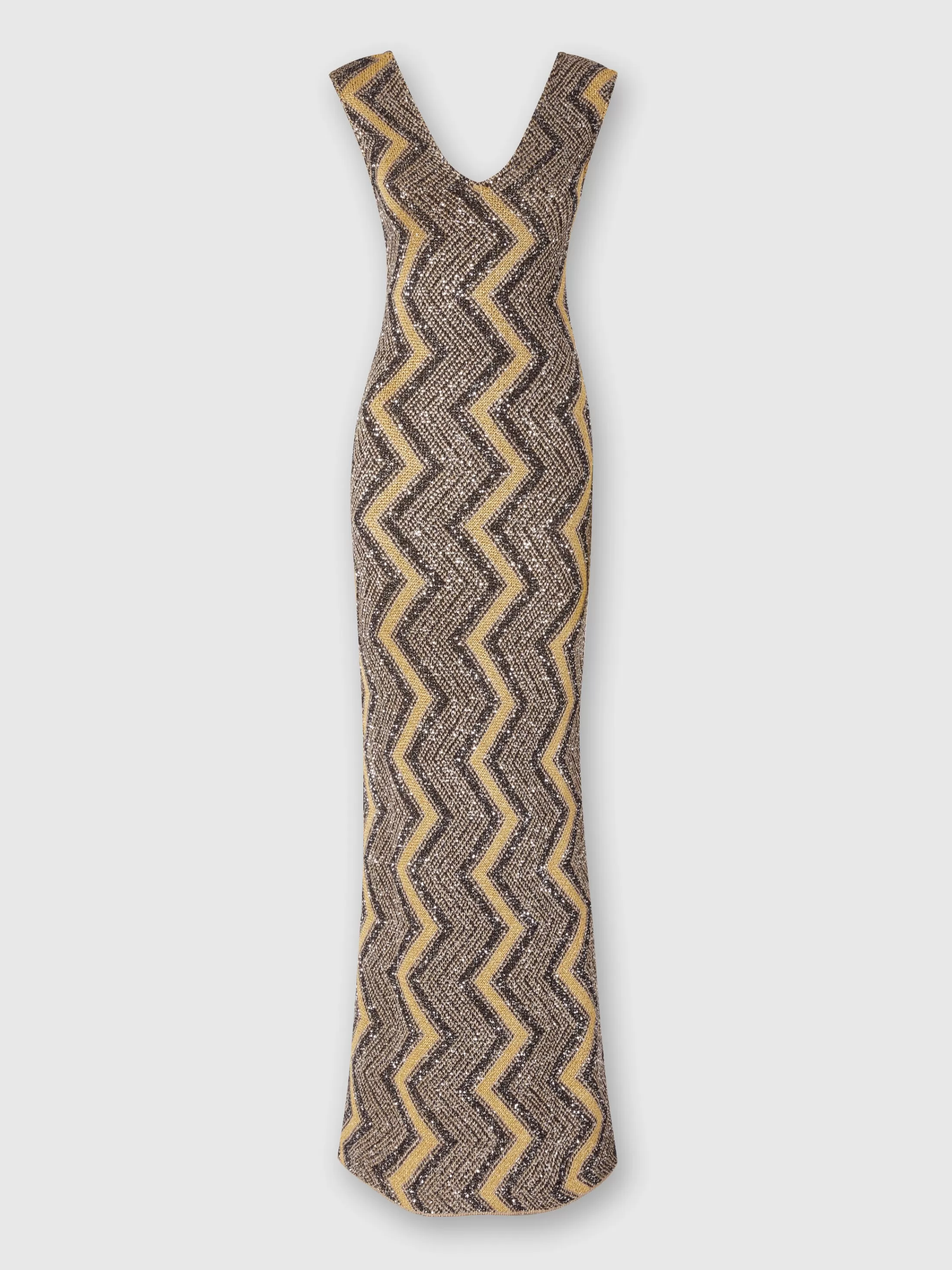 Missoni Abito lungo zig zag con profonda scollatura e paillettes | Donna Abiti