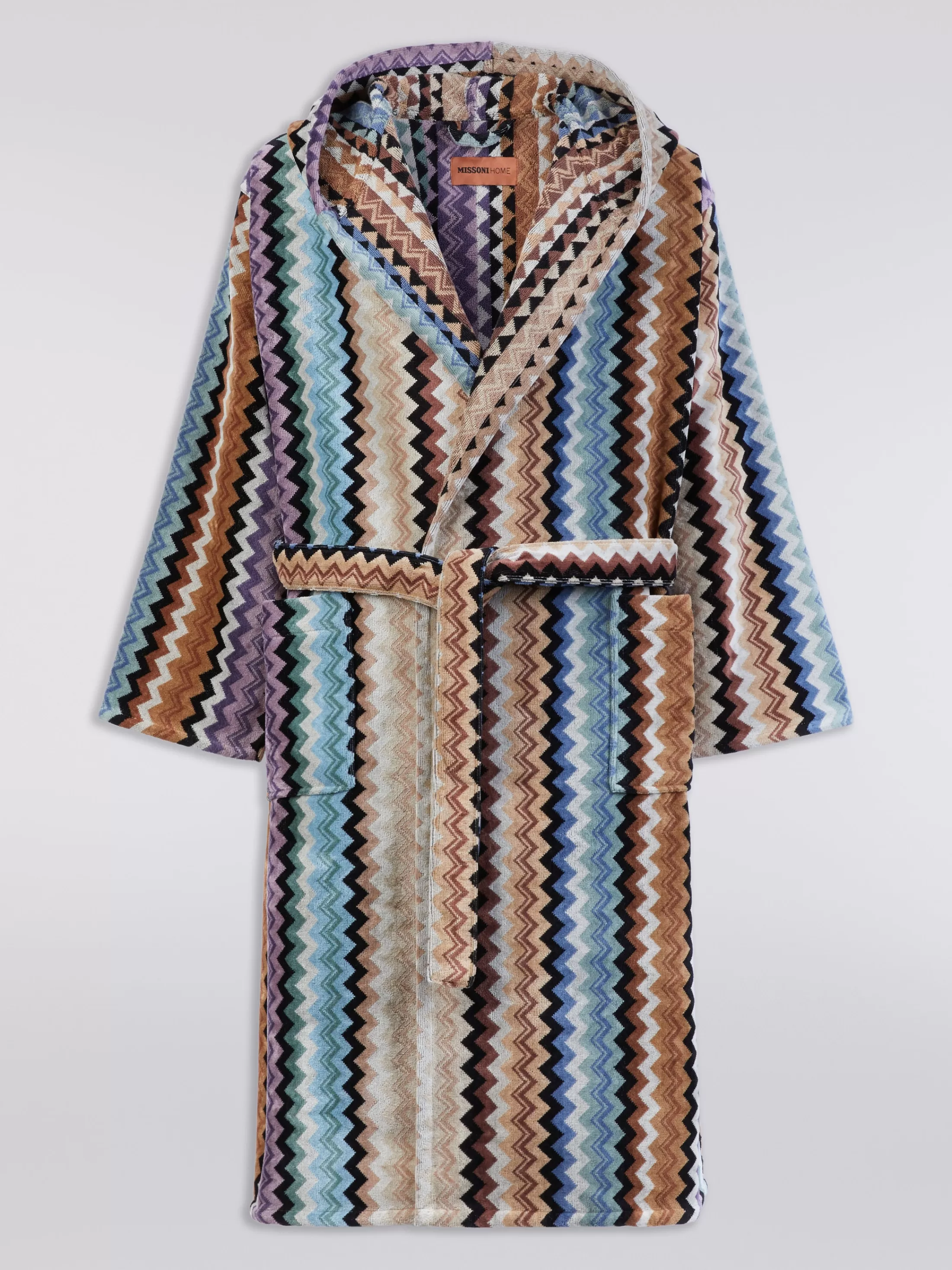 Missoni Accappatoio con cappuccio Adam in spugna di cotone chevron | Donna Bagno | Accappatoi