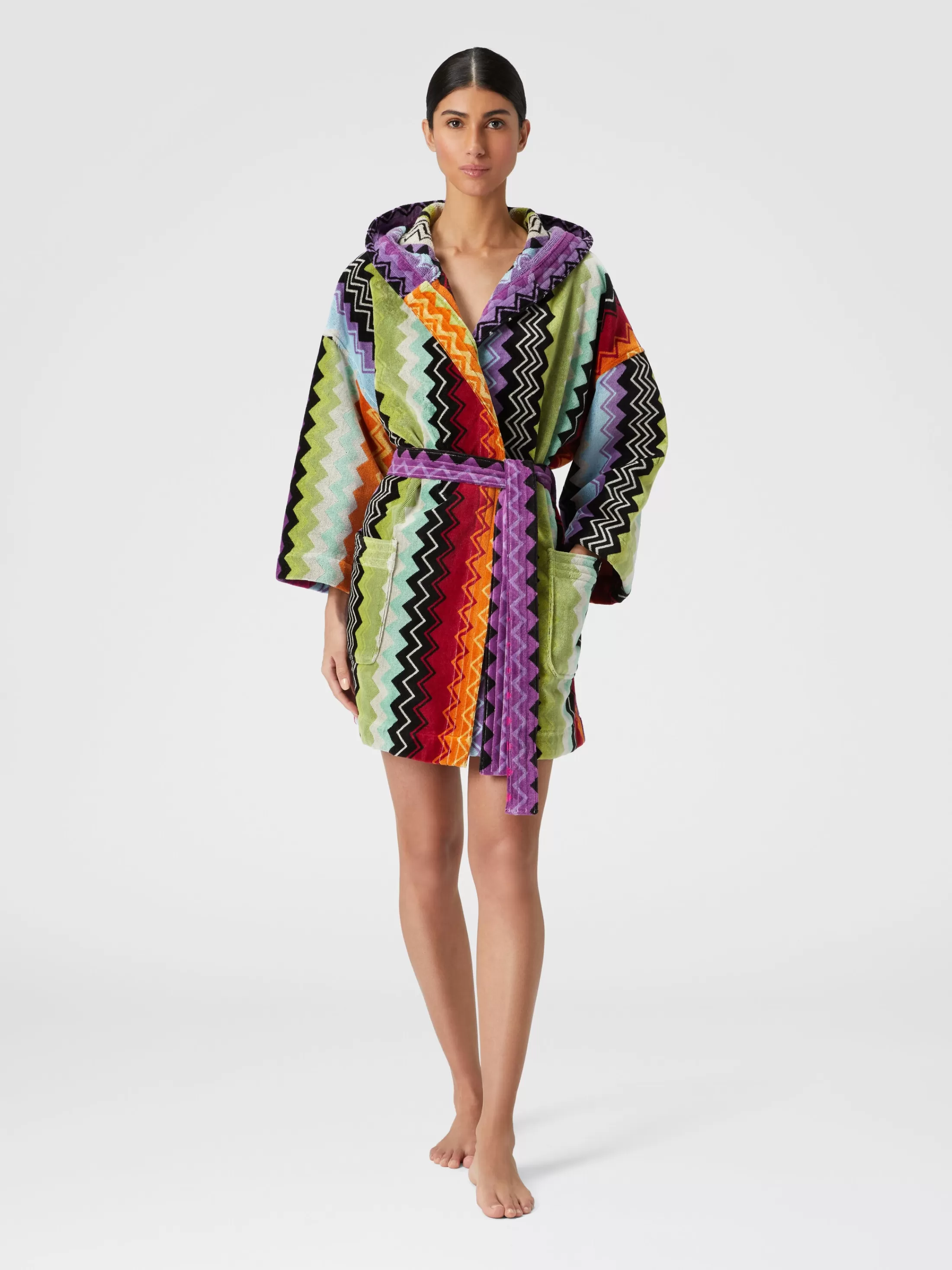 Missoni Accappatoio Giacomo in spugna di cotone zig zag | Donna Bagno | Accappatoi