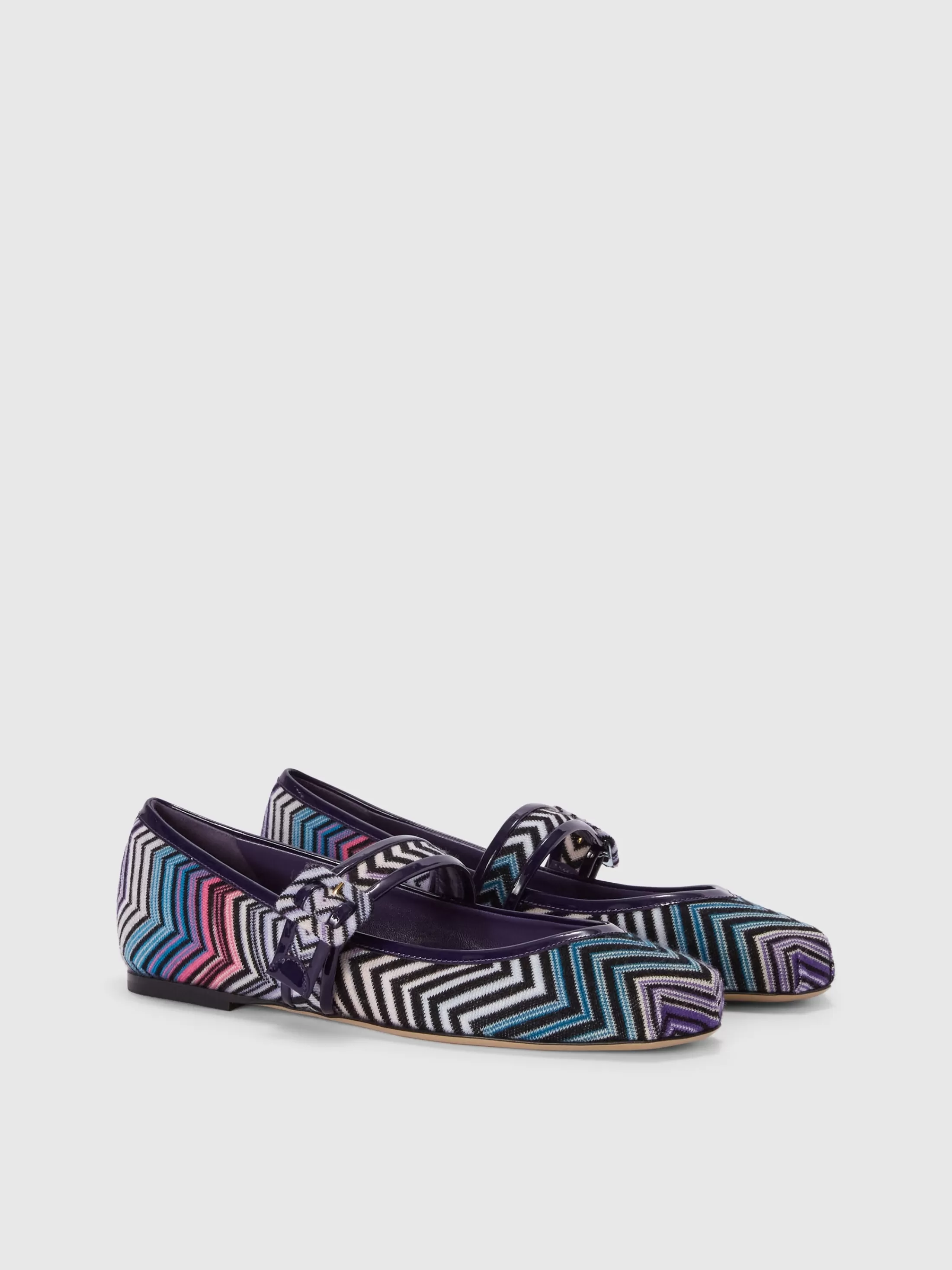 Missoni Ballerine in tessuto zig zag con cinturino | Donna Scarpe