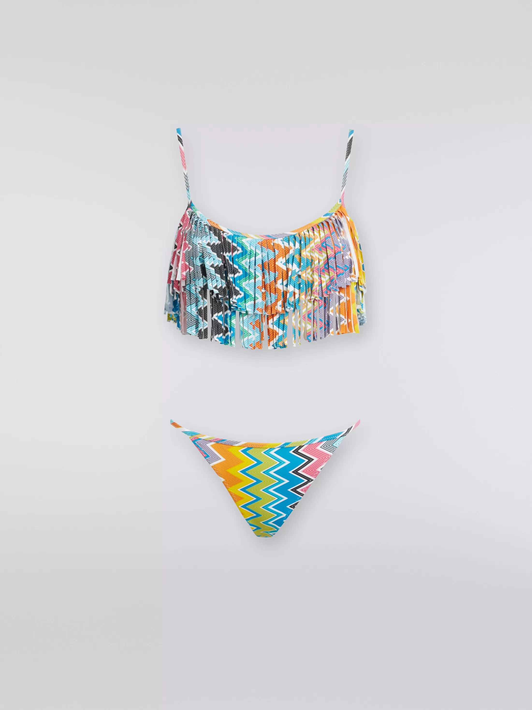 Missoni Bikini in tessuto stretch stampato con top frange | Donna Costumi Da Bagno | Costumi Da Bagno