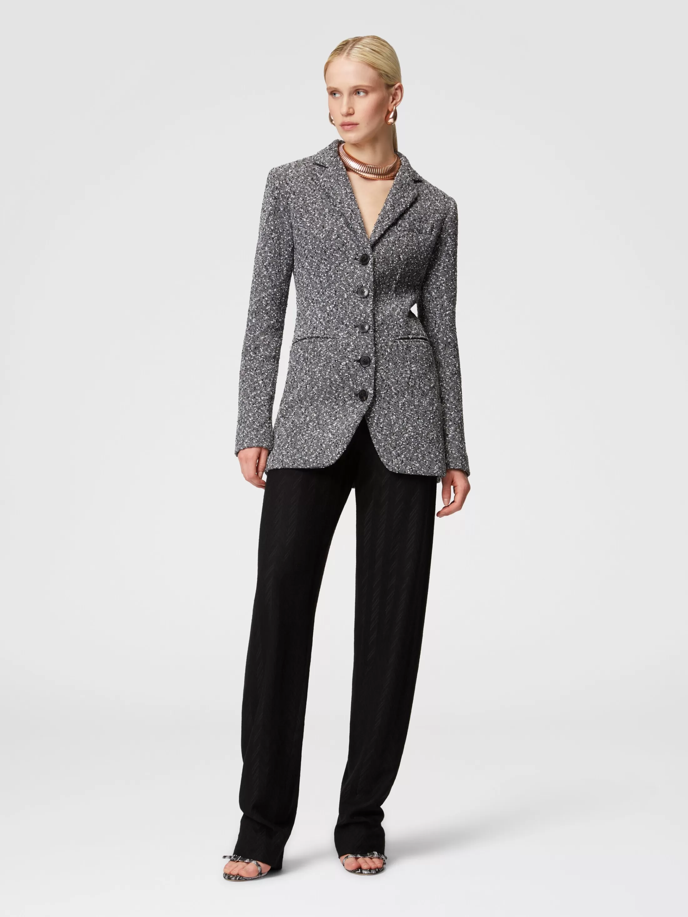 Missoni Blazer lungo in misto cotone mélange | Donna Capispalla