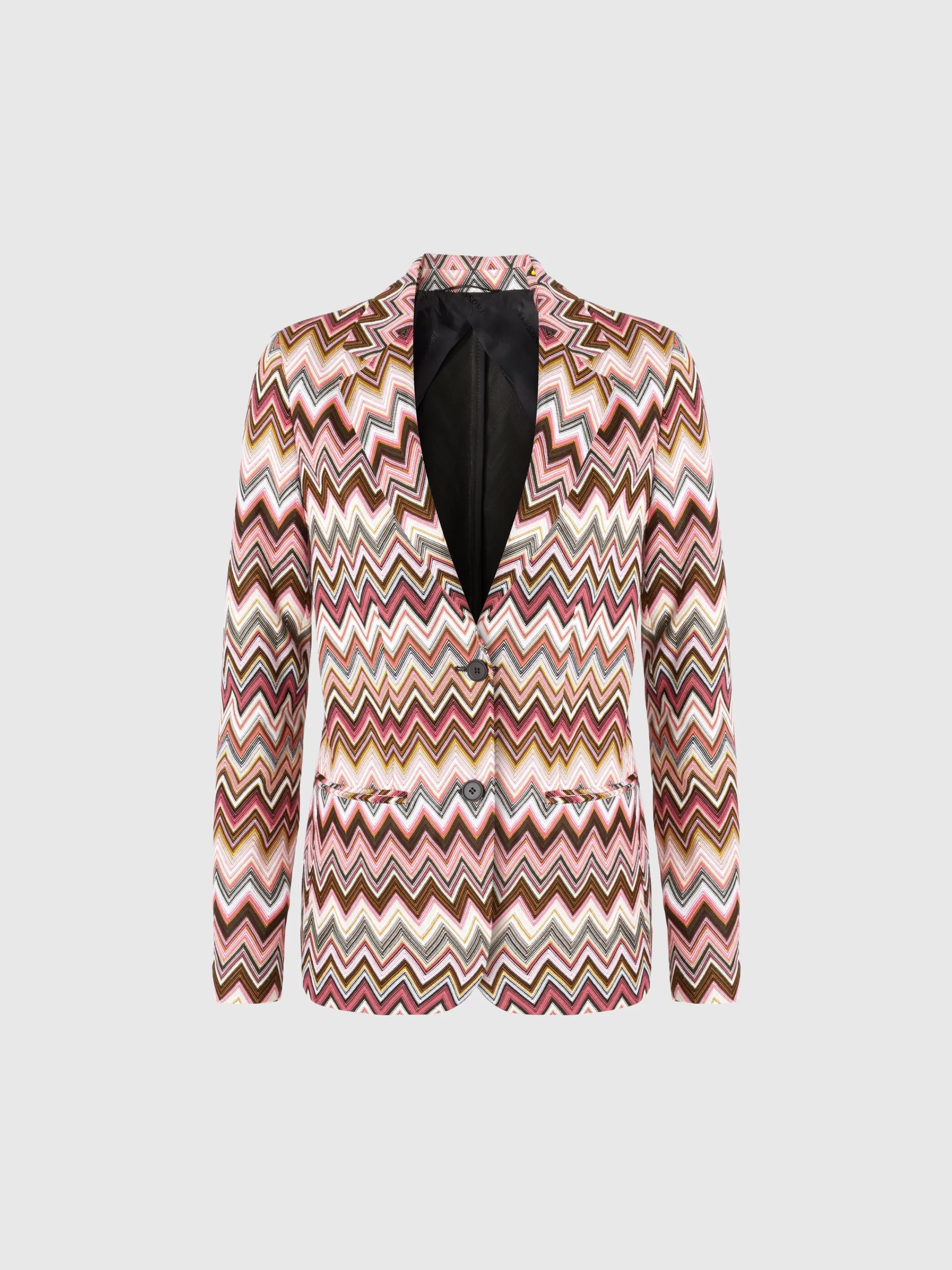 Missoni Blazer monopetto in cotone e viscosa zig zag | Donna Capispalla