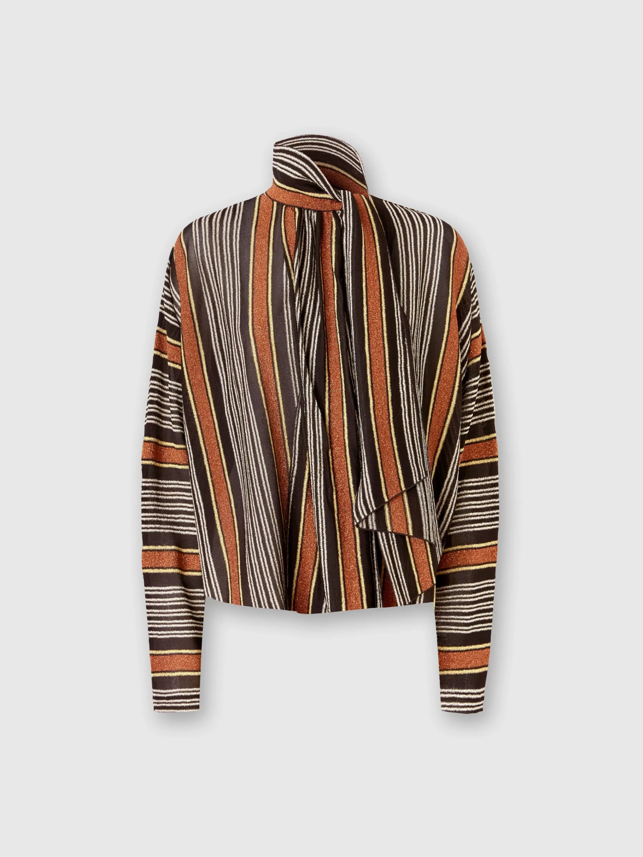 Missoni Blusa con collo foulard in viscosa rigata lamé | Donna Camicie E Bluse