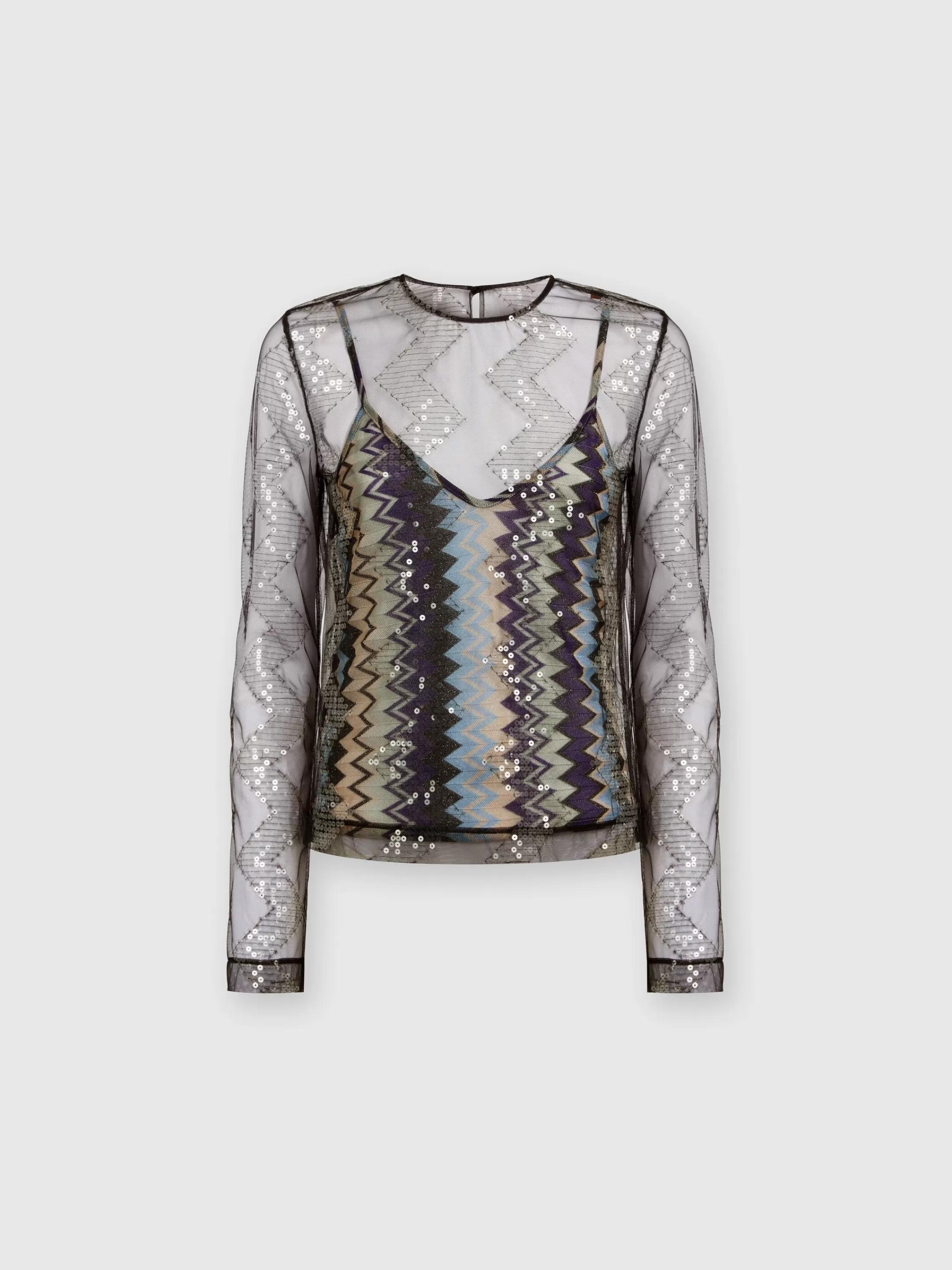 Missoni Blusa doppiata in tulle con paillettes | Donna T-Shirt E Top