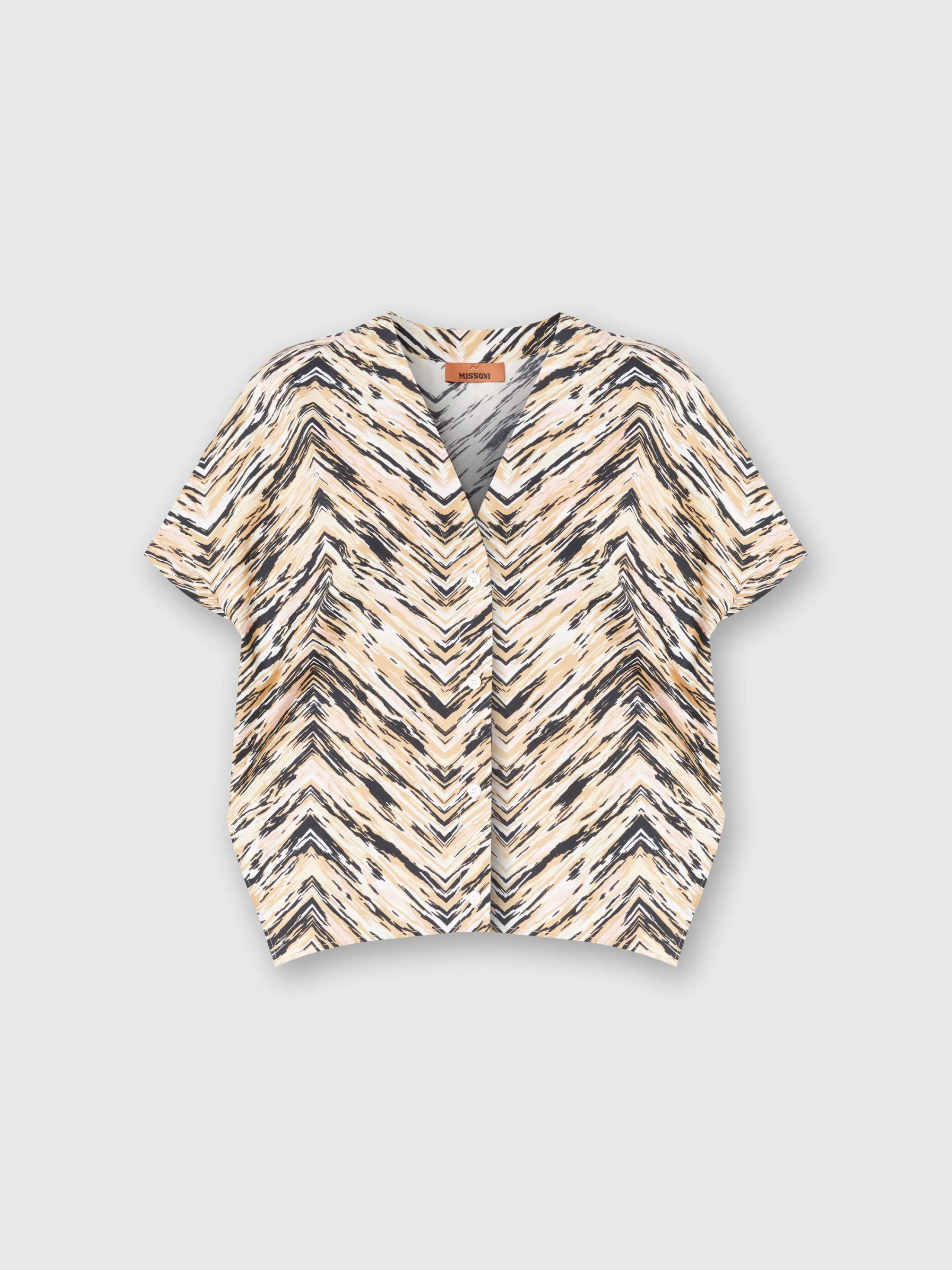 Missoni Blusa in popeline di cotone stampa zig zag animalier | Donna Camicie E Bluse