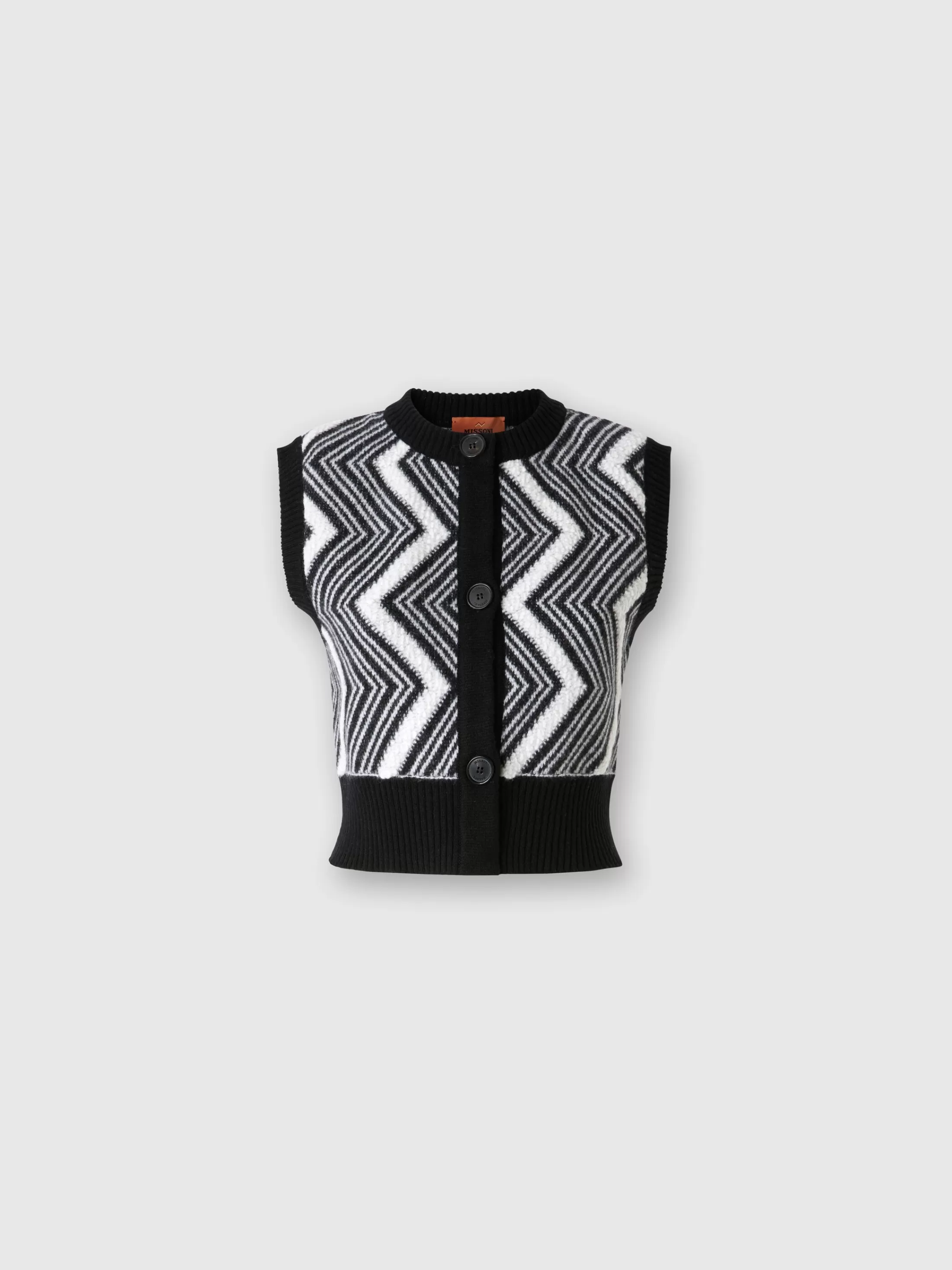 Missoni Bolero in lana con bottoni e chevron punto spugna | Donna T-Shirt E Top