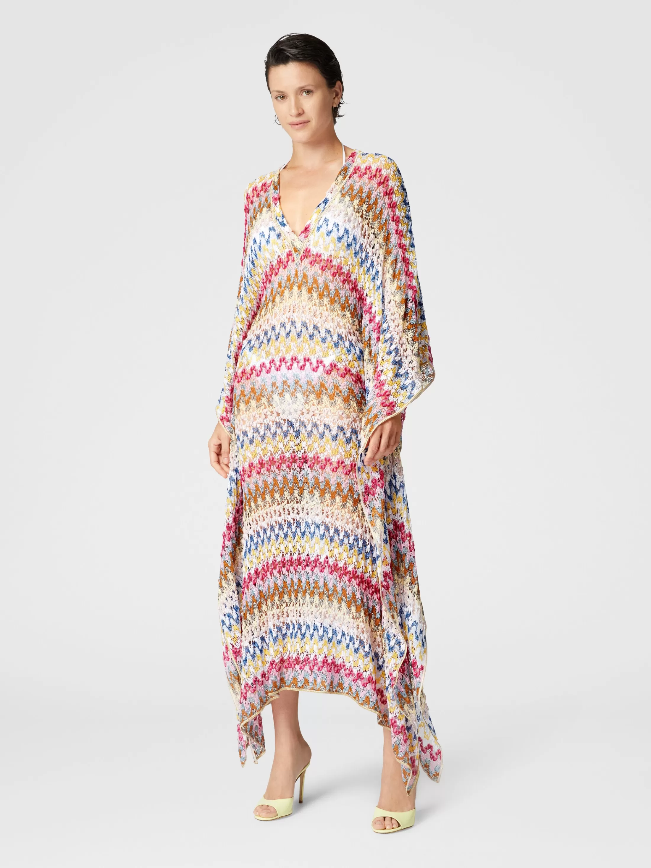 Missoni Caftano lungo in pizzo di viscosa lamé | Donna Abbigliamento | Abbigliamento