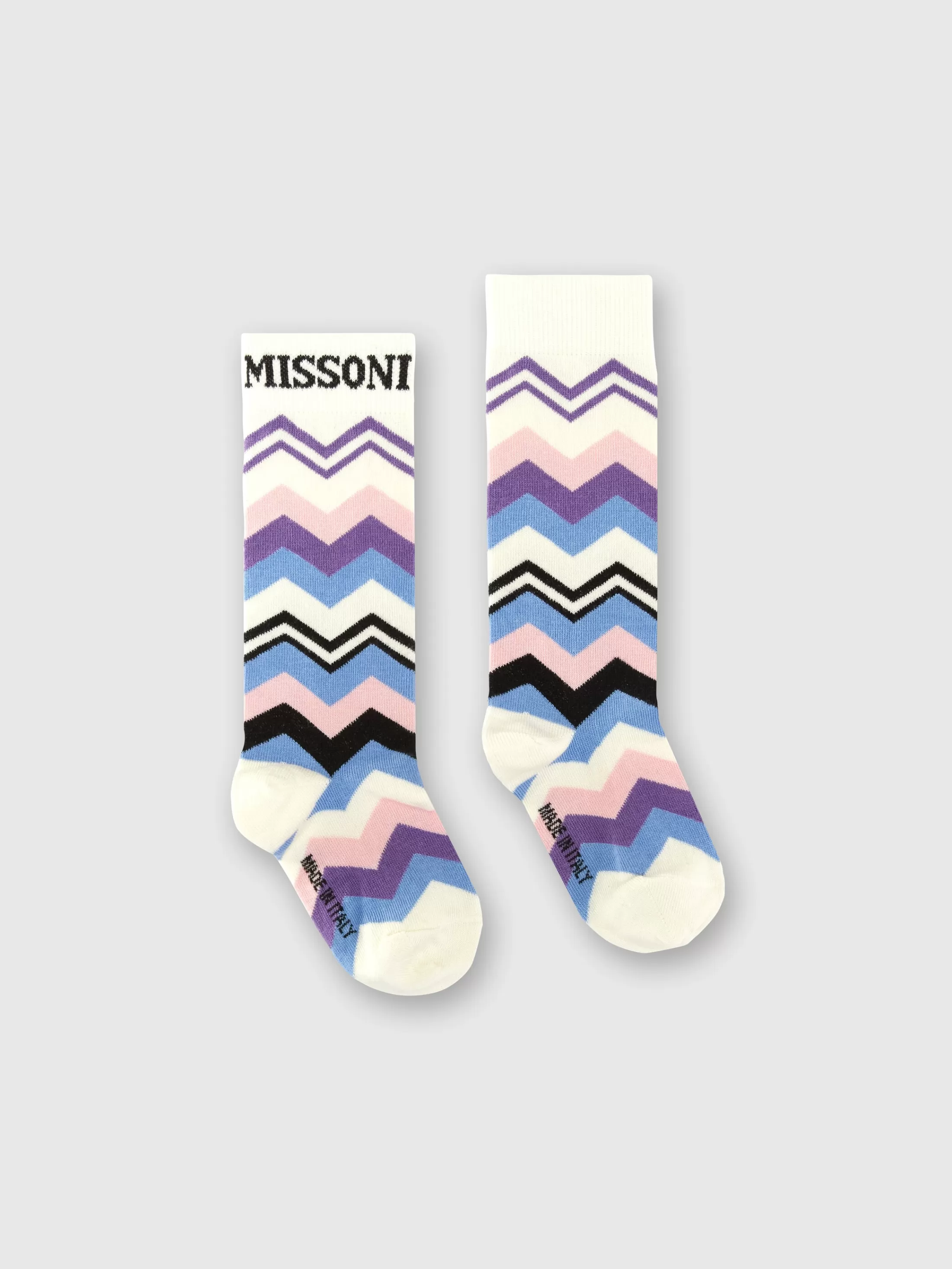 Missoni Calzini lunghi in misto cotone zig zag con logo | Accessori