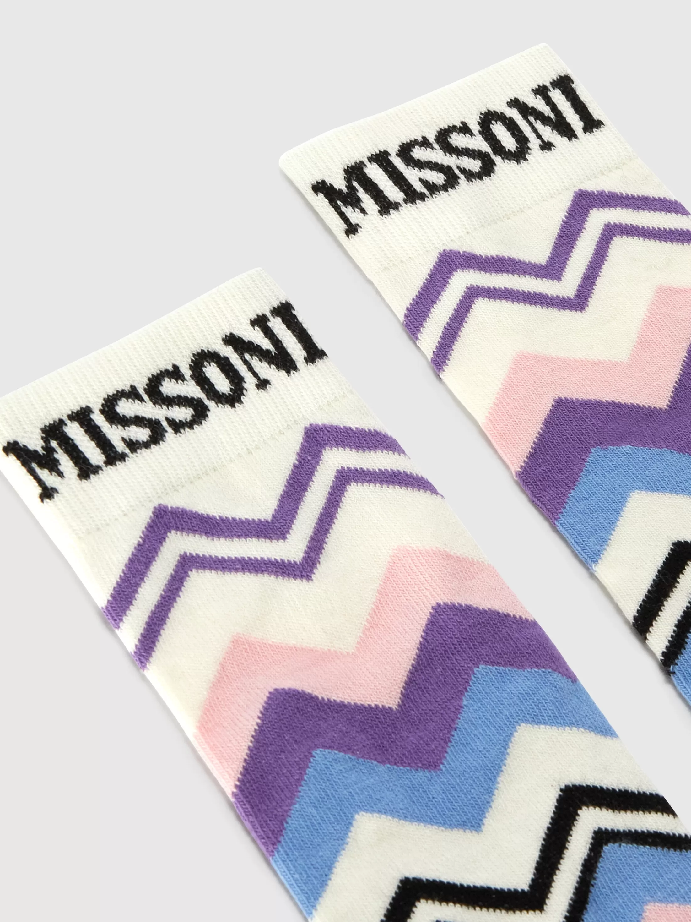 Missoni Calzini lunghi in misto cotone zig zag con logo | Accessori