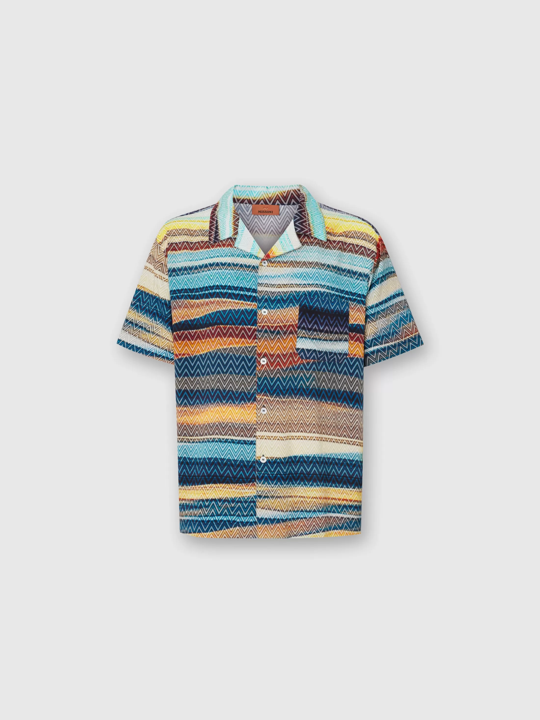 Missoni Camicia bowling con stampa zig zag sfumata e taschino | Uomo Camicie