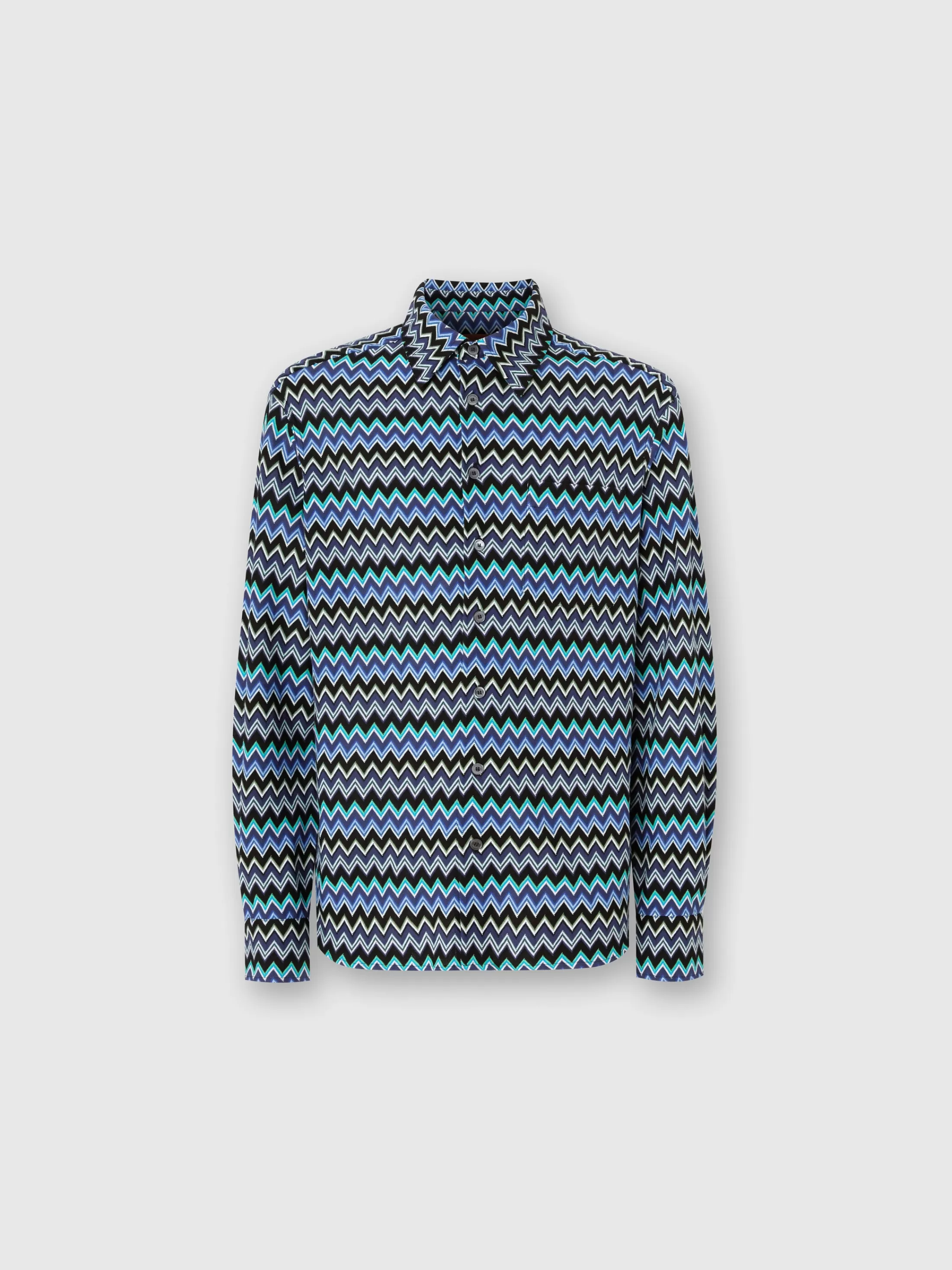 Missoni Camicia in cotone zig zag con taschino | Uomo Camicie