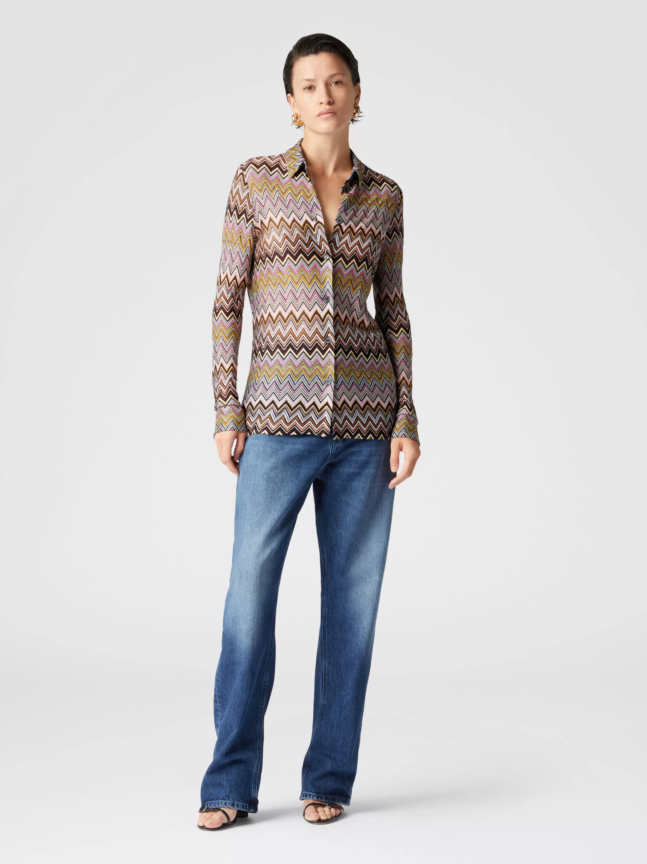 Missoni Camicia in maglia di viscosa zig zag | Donna Camicie E Bluse