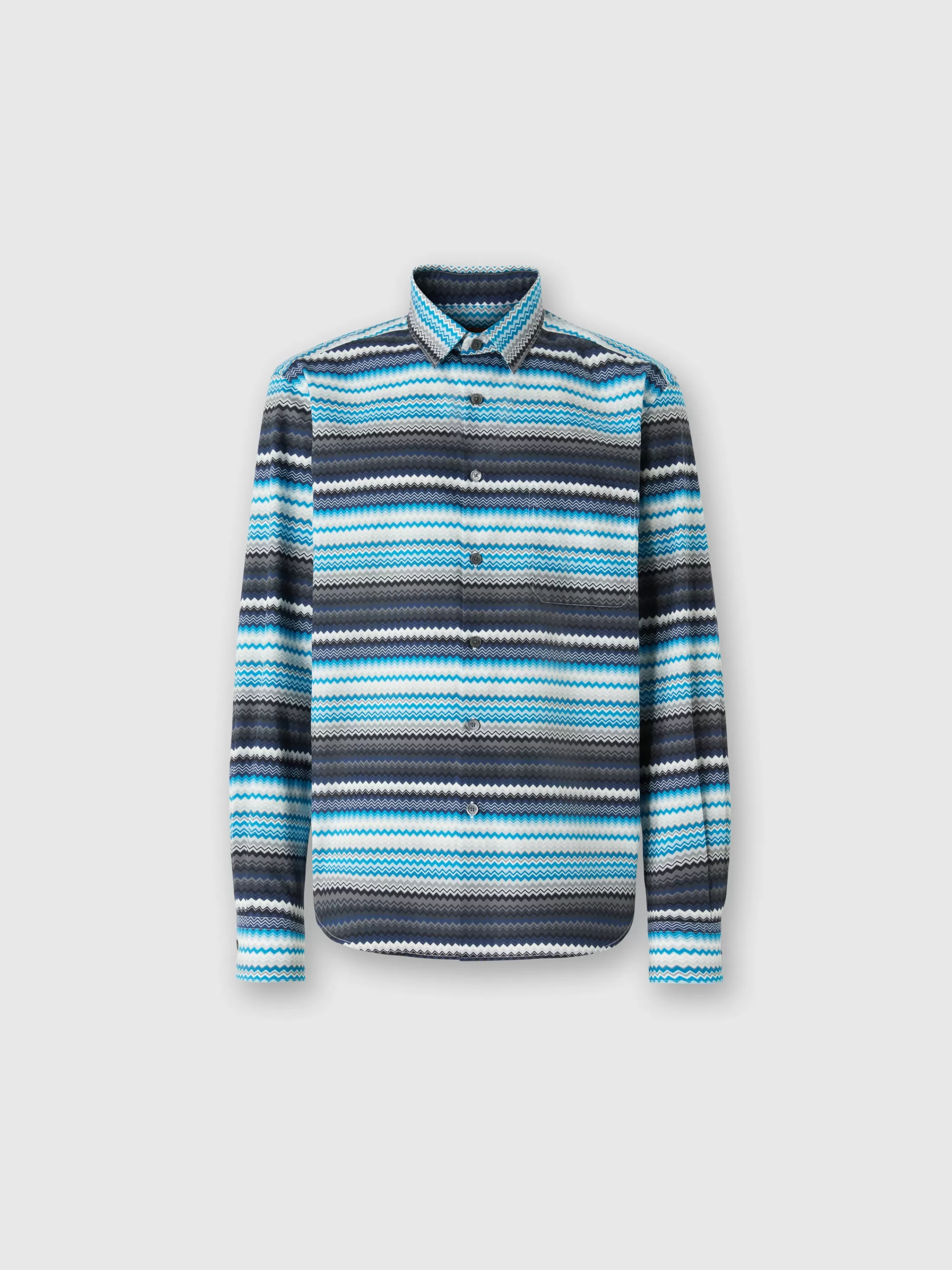 Missoni Camicia in popeline di cotone stampa zig zag | Uomo Camicie