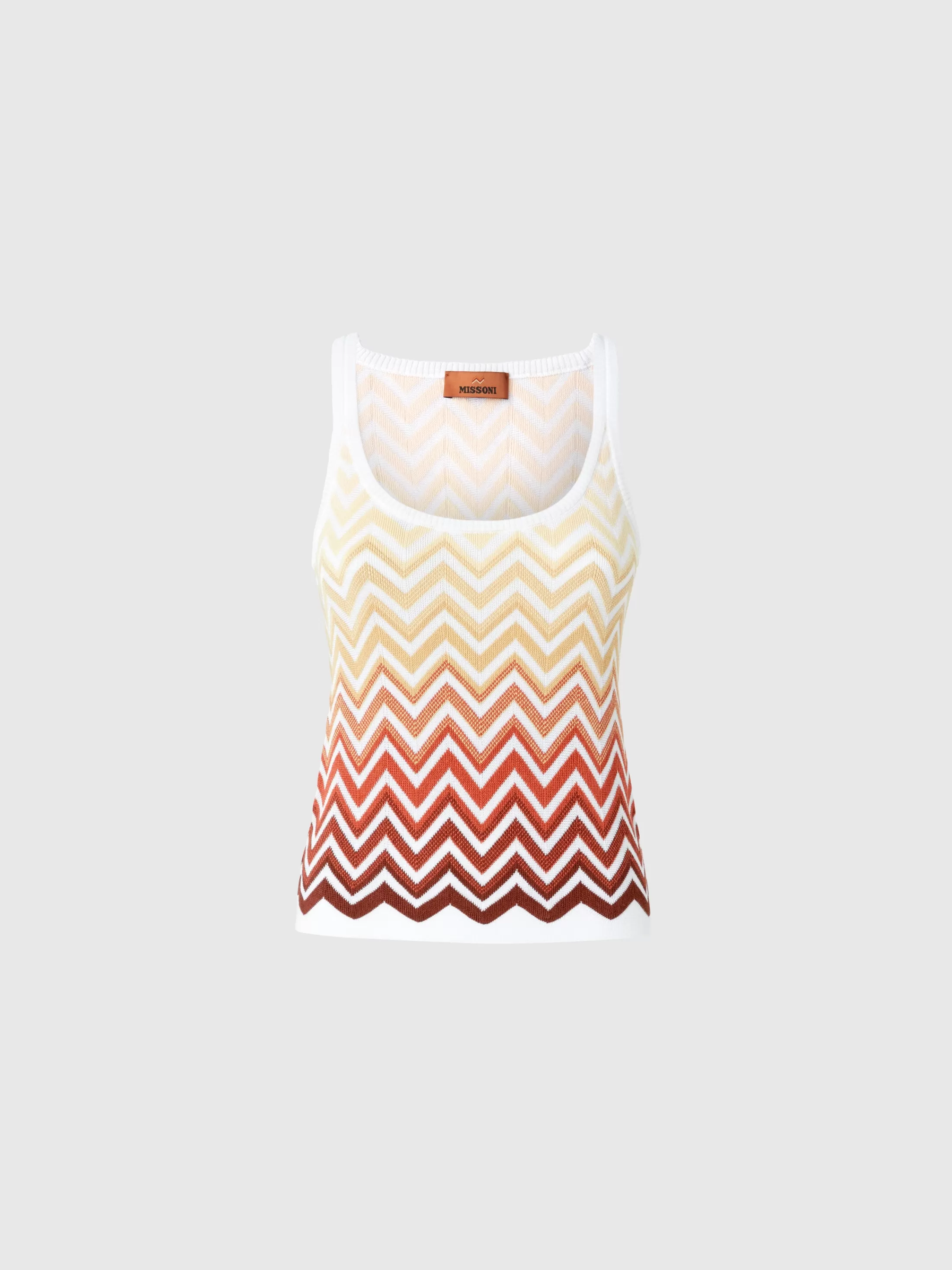 Missoni Canittiera in cotone e viscosa chevron dégradé | Donna T-Shirt E Top