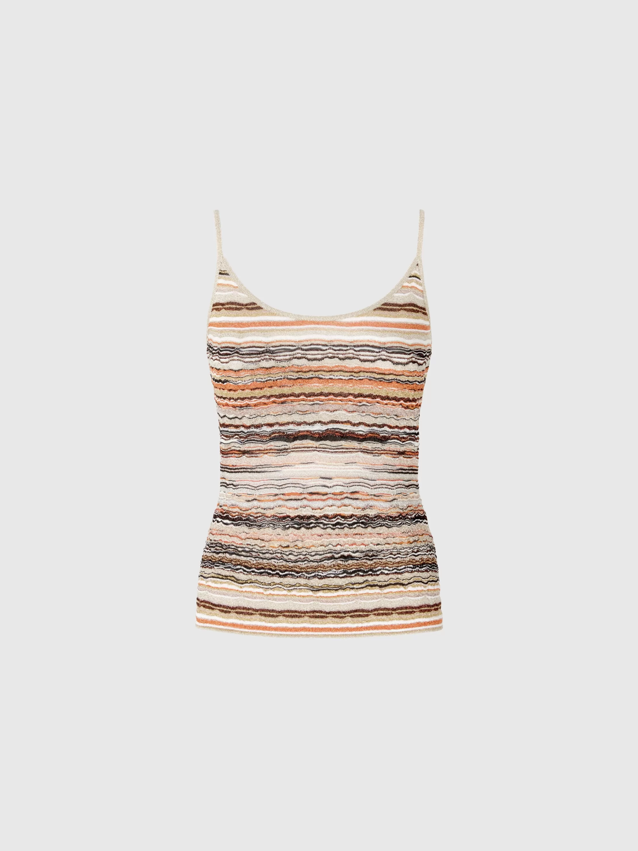 Missoni Canottiera in viscosa goffrata lamé motivo onde | Donna T-Shirt E Top