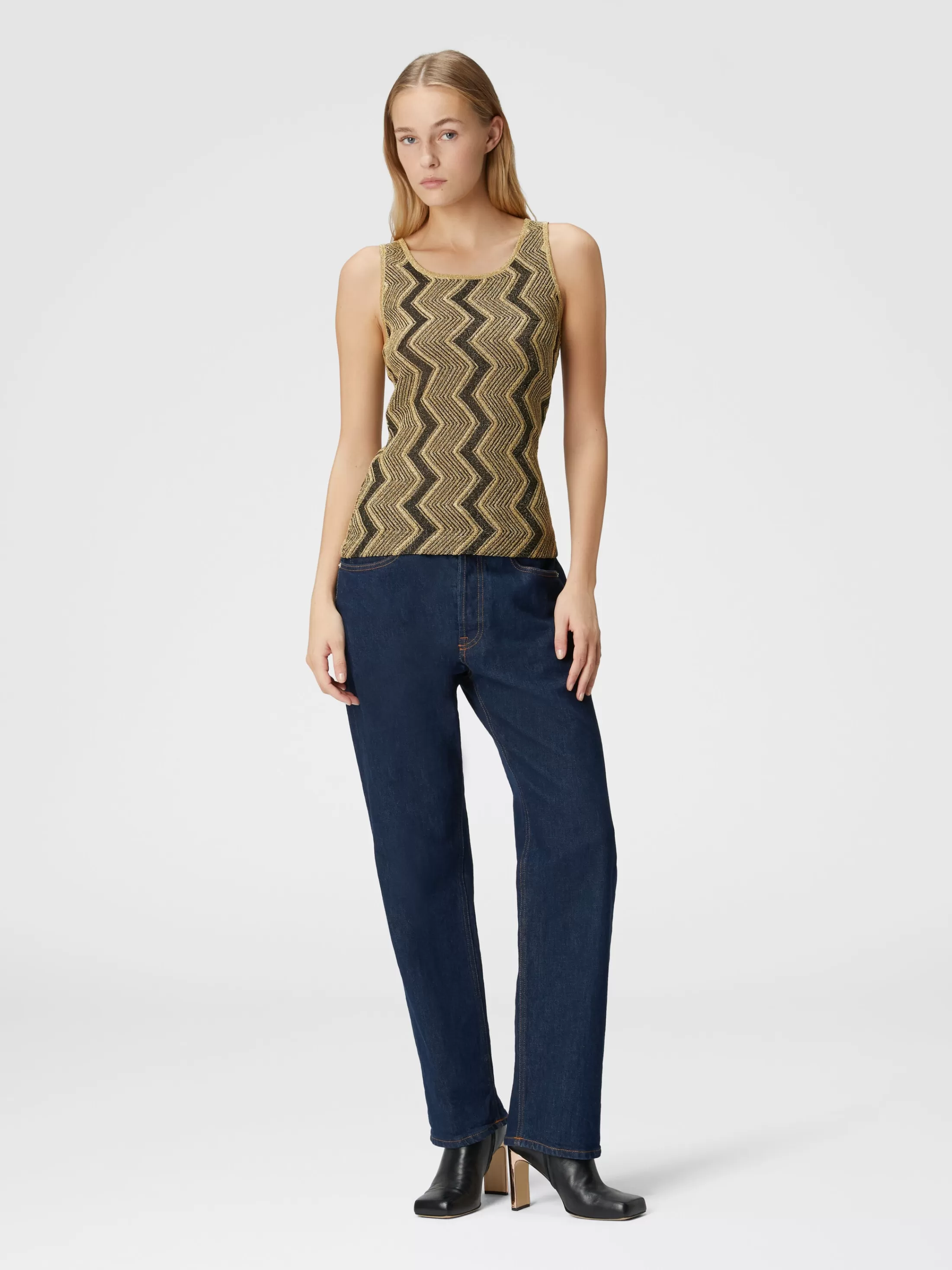 Missoni Canottiera in viscosa zig zag lamé | Donna T-Shirt E Top