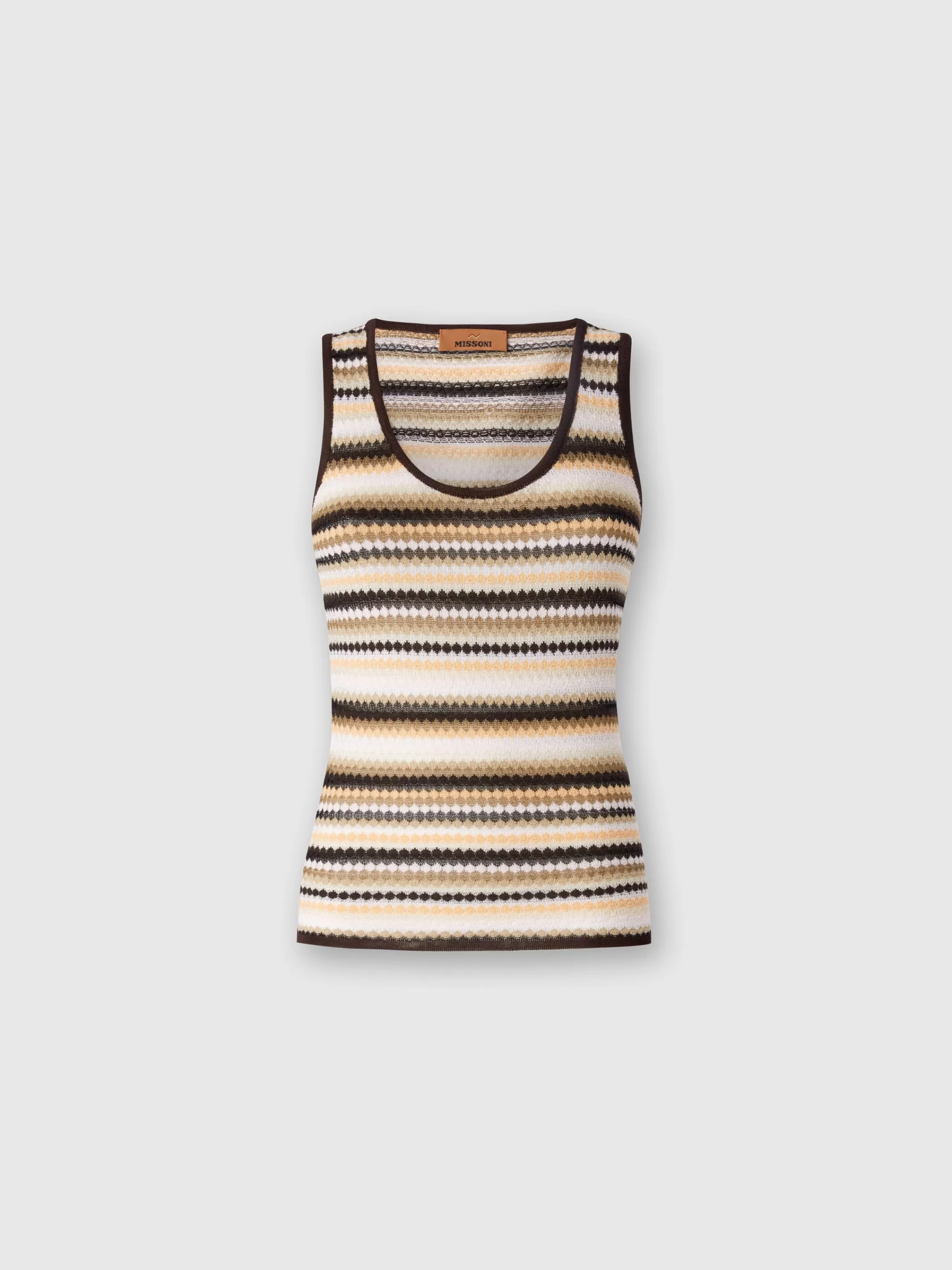 Missoni Canottiera rigata in cotone e viscosa | Donna T-Shirt E Top