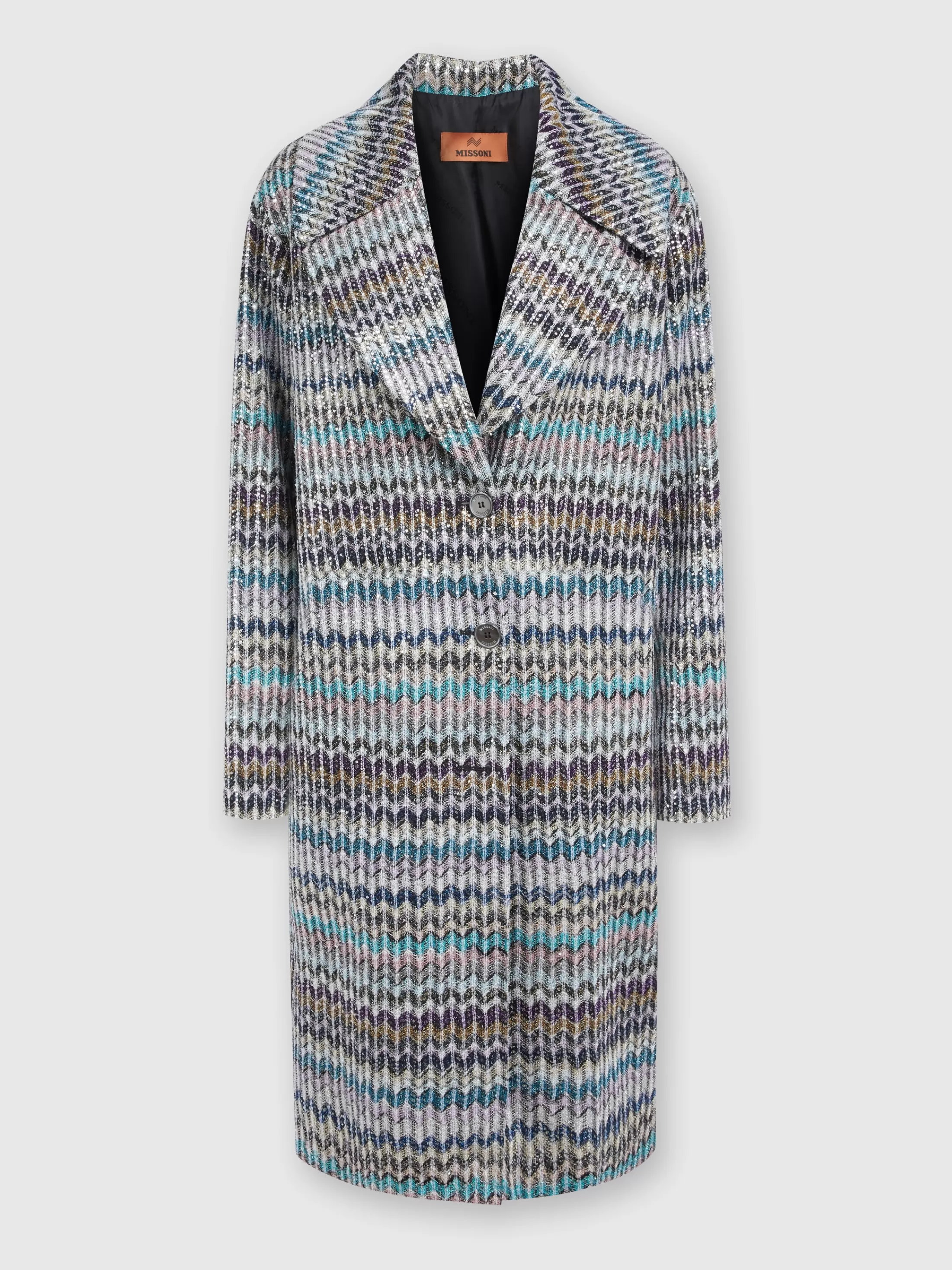 Missoni Cappotto lungo con applicazione di paillettes | Donna Capispalla