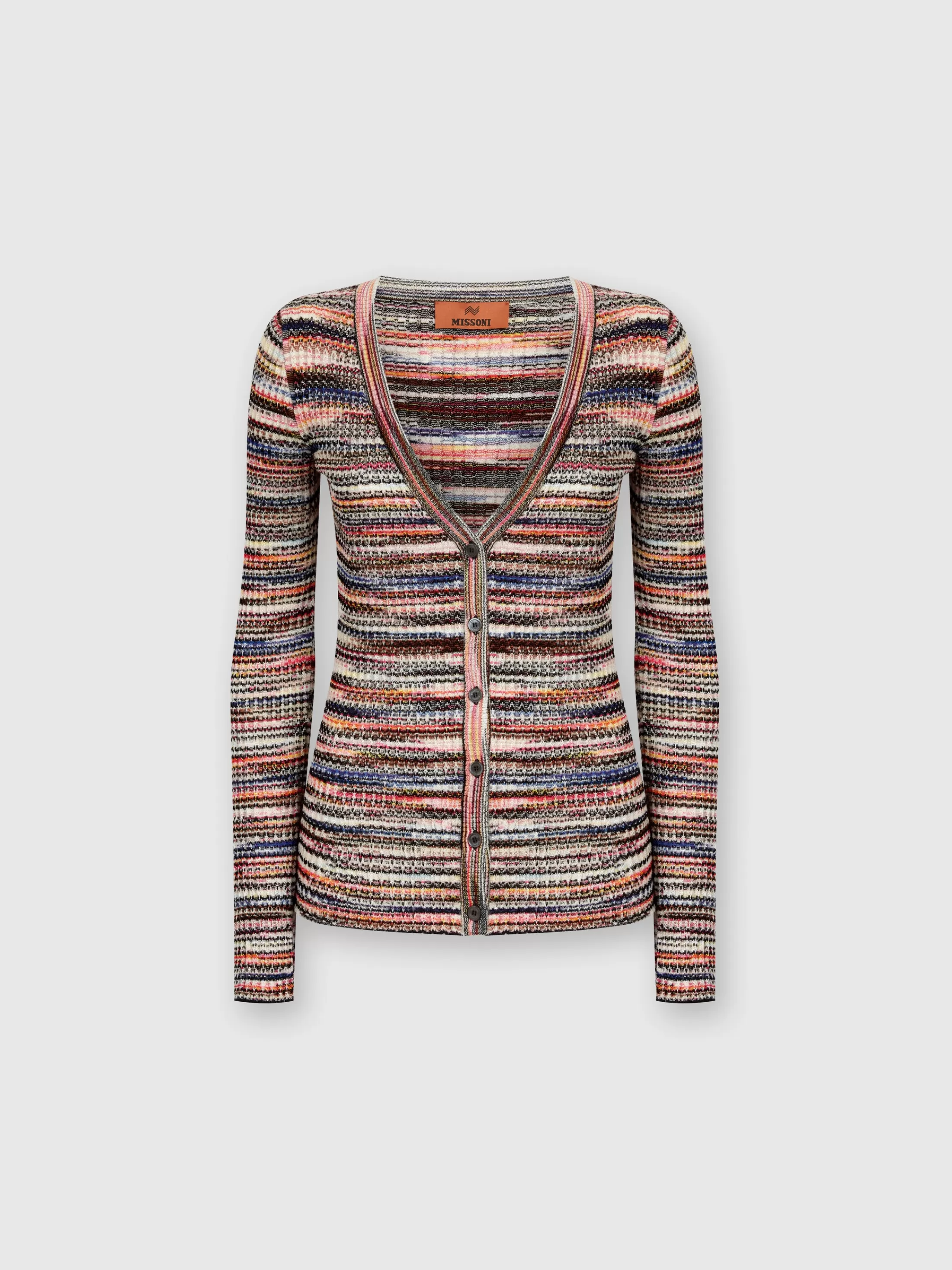 Missoni Cardigan fiammato in viscosa e lana a costine | Donna Maglieria