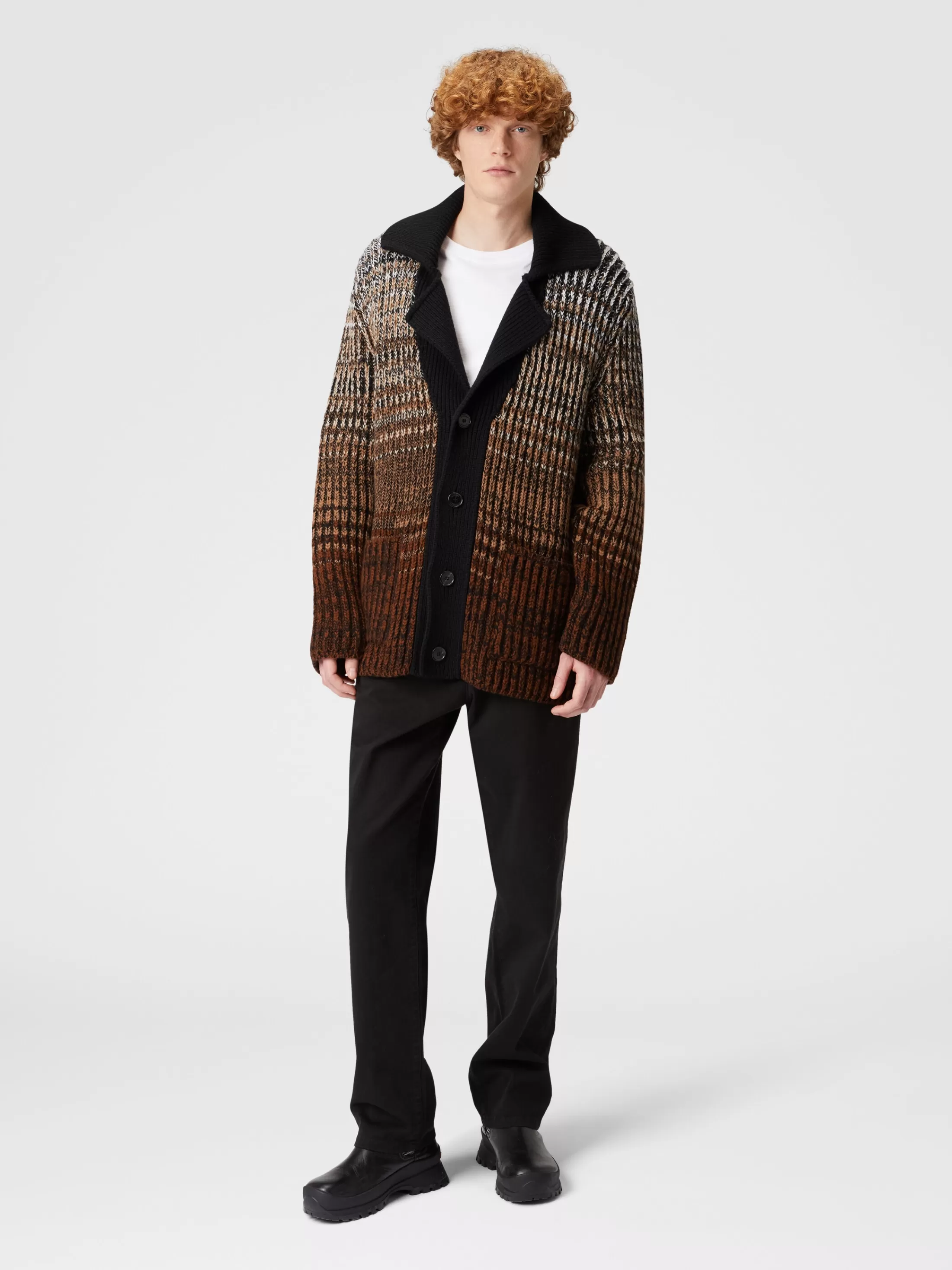 Missoni Cardigan in lana mélange con profili a contrasto | Uomo Maglieria