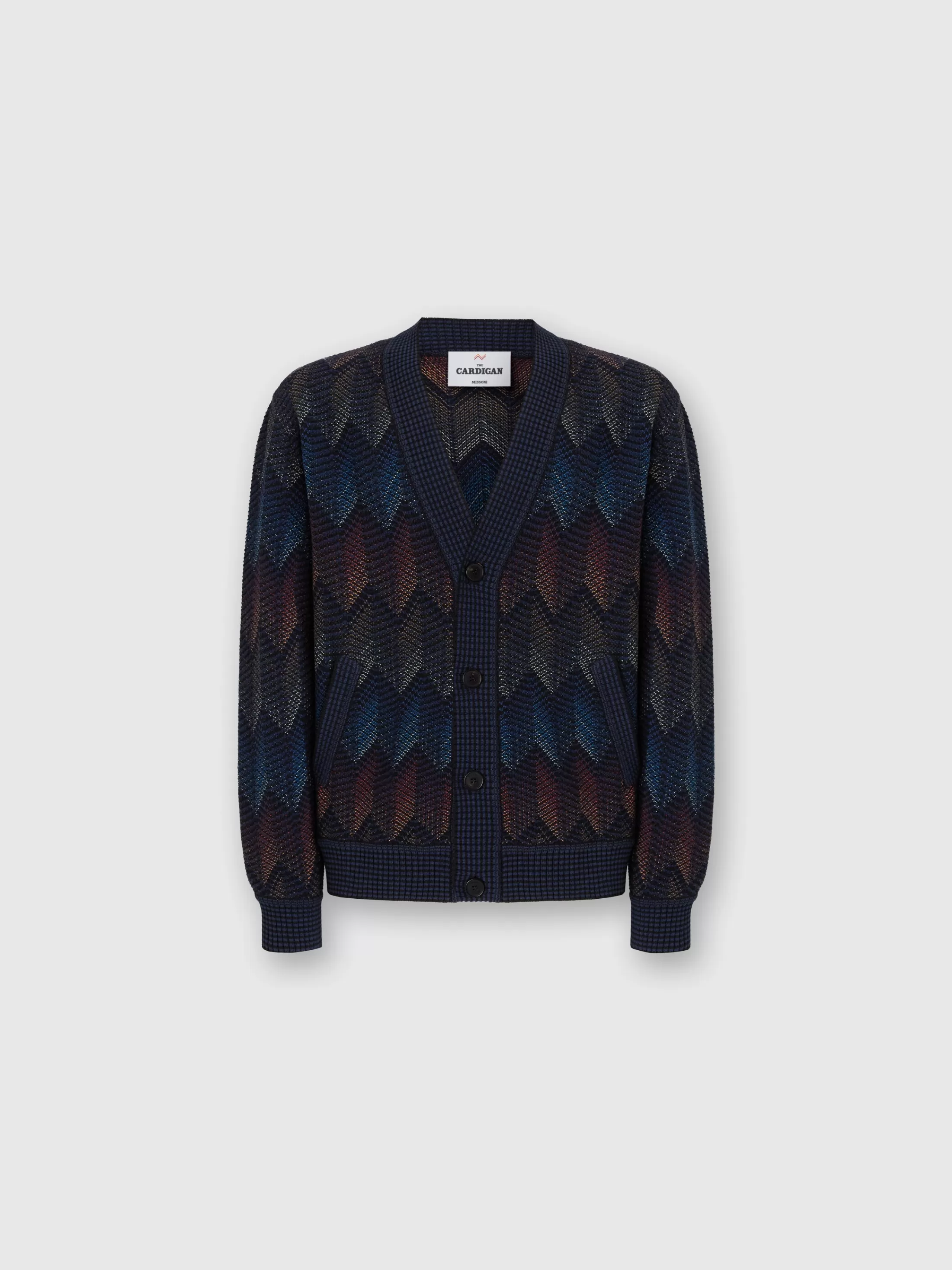 Missoni Cardigan in misto cotone chevron sfumato con tasche | Uomo Maglieria