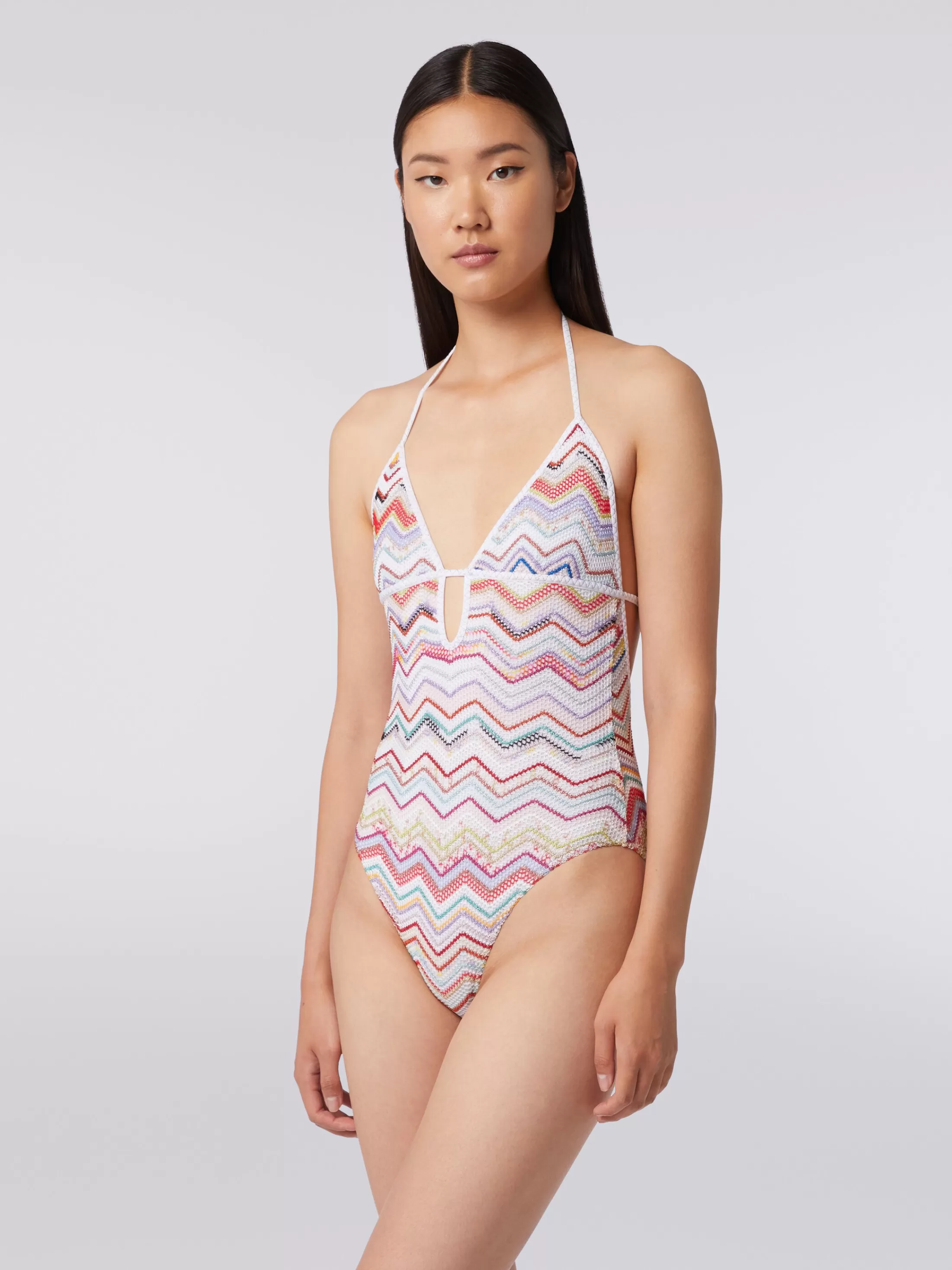 Missoni Costume intero in crochet zig zag con lurex | Donna Costumi Da Bagno | Costumi Da Bagno