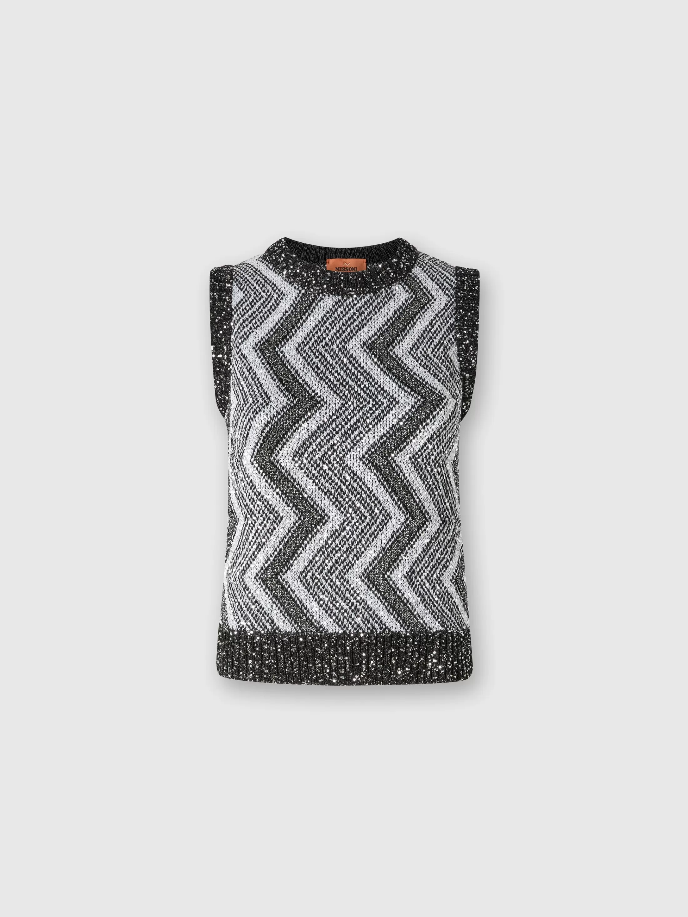 Missoni Gilet con macro zig zag e paillettes | Donna T-Shirt E Top