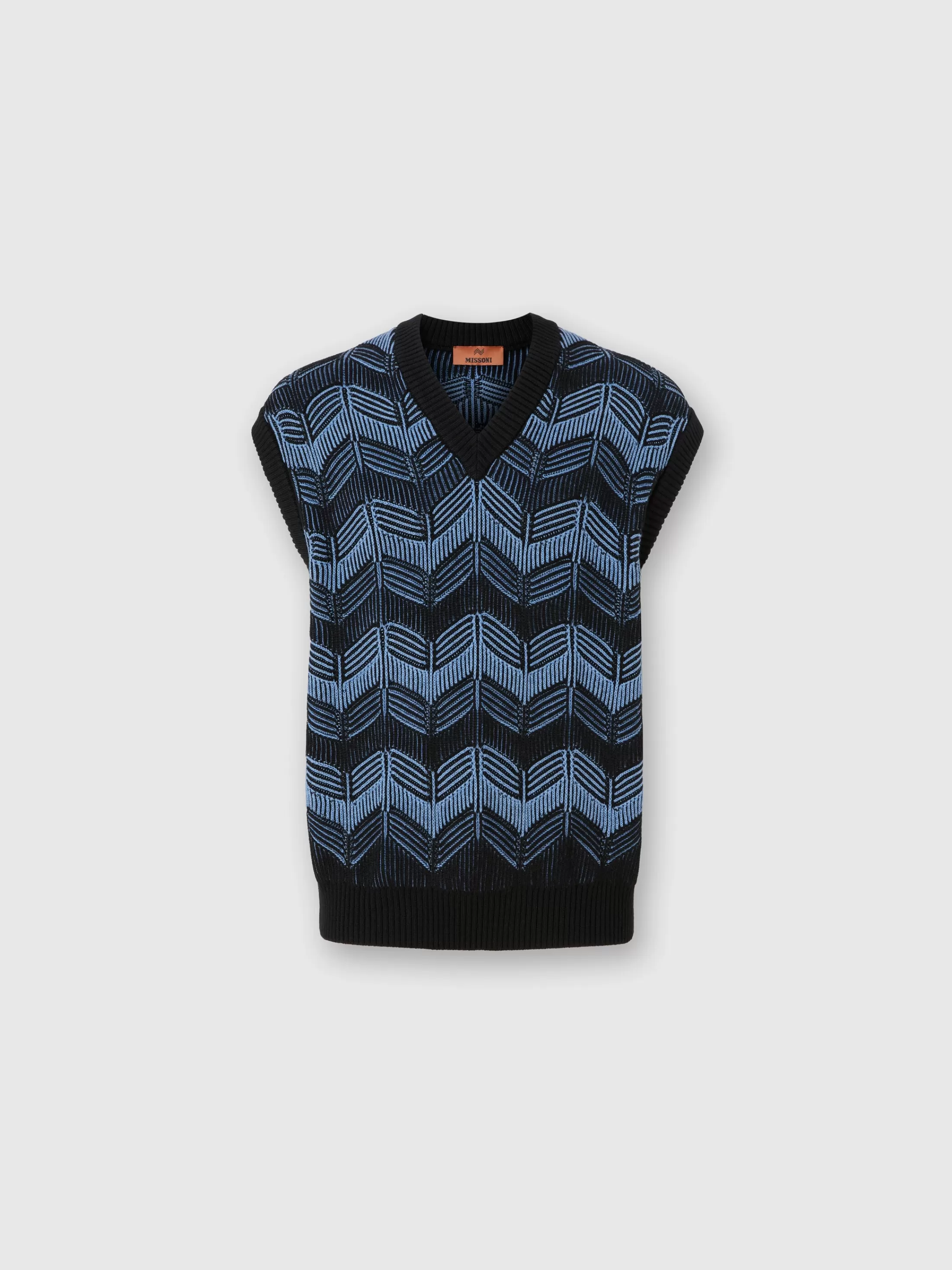 Missoni Gilet in lana vergine e cotone zig zag | Uomo Maglieria