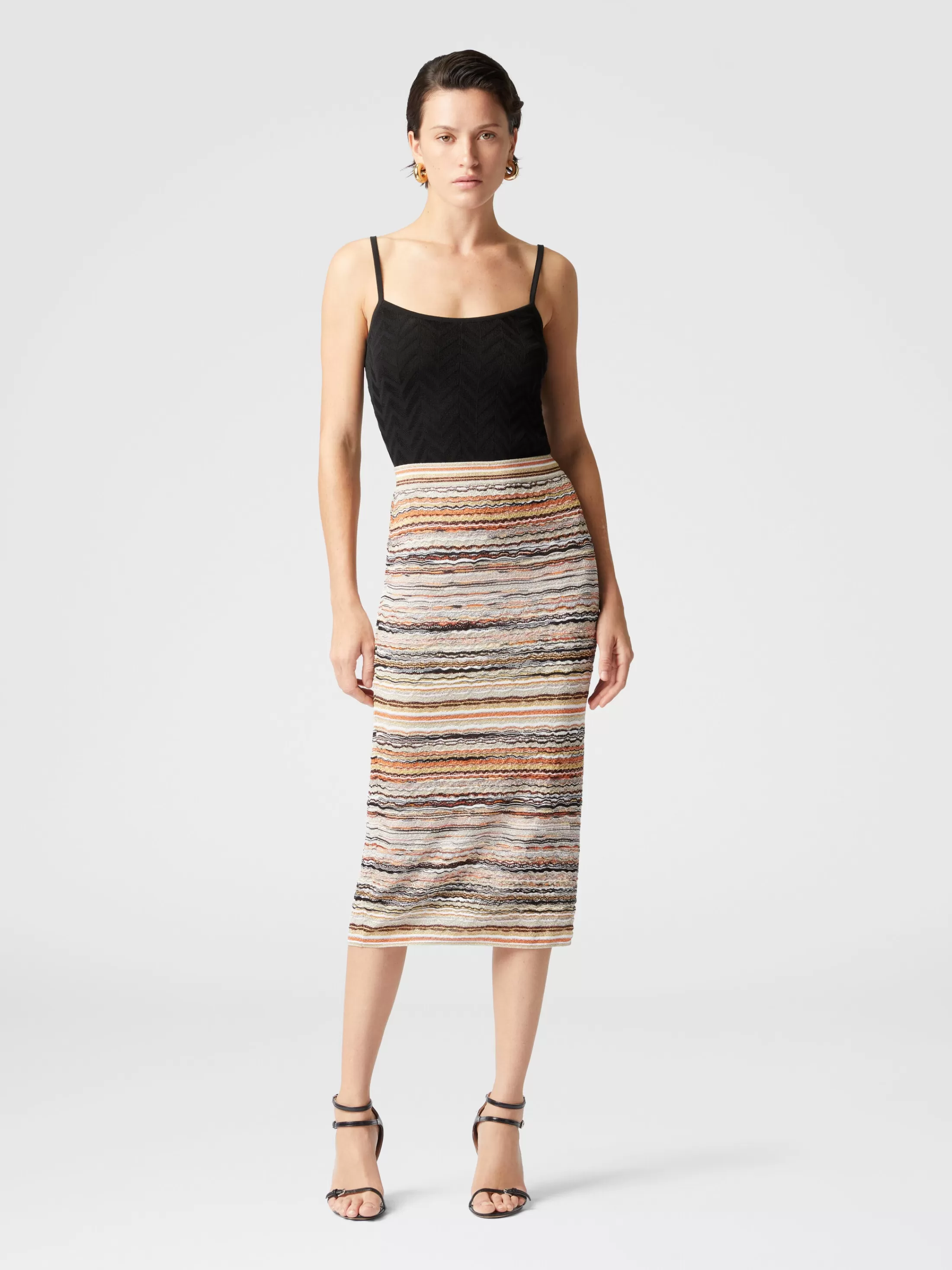 Missoni Gonna longuette in viscosa goffrata lamé motivo onde | Donna Gonne