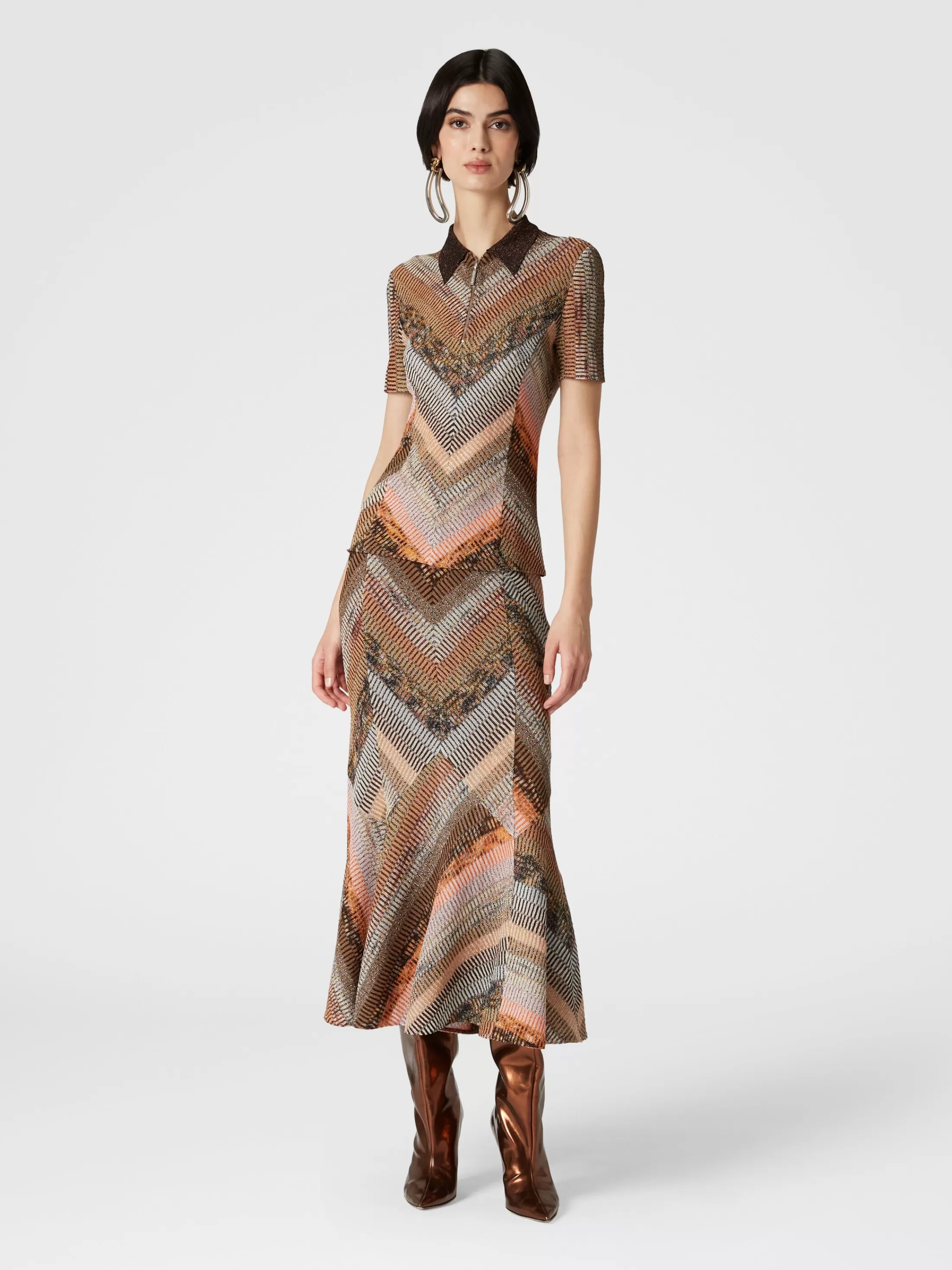 Missoni Gonna midi svasata lamé effetto patchwork | Donna Gonne