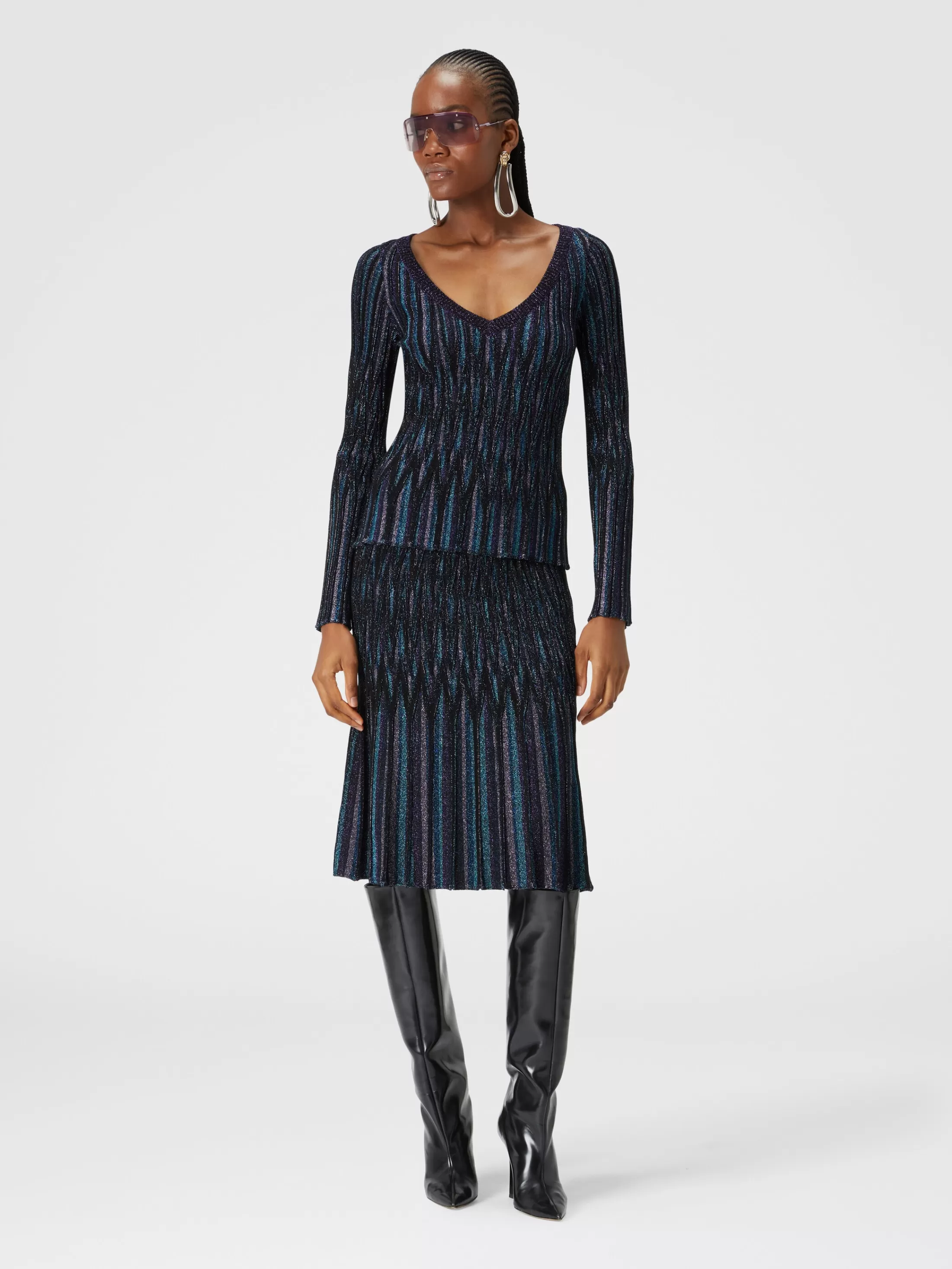 Missoni Gonna midi svasata motivo diamante lamé | Donna Gonne