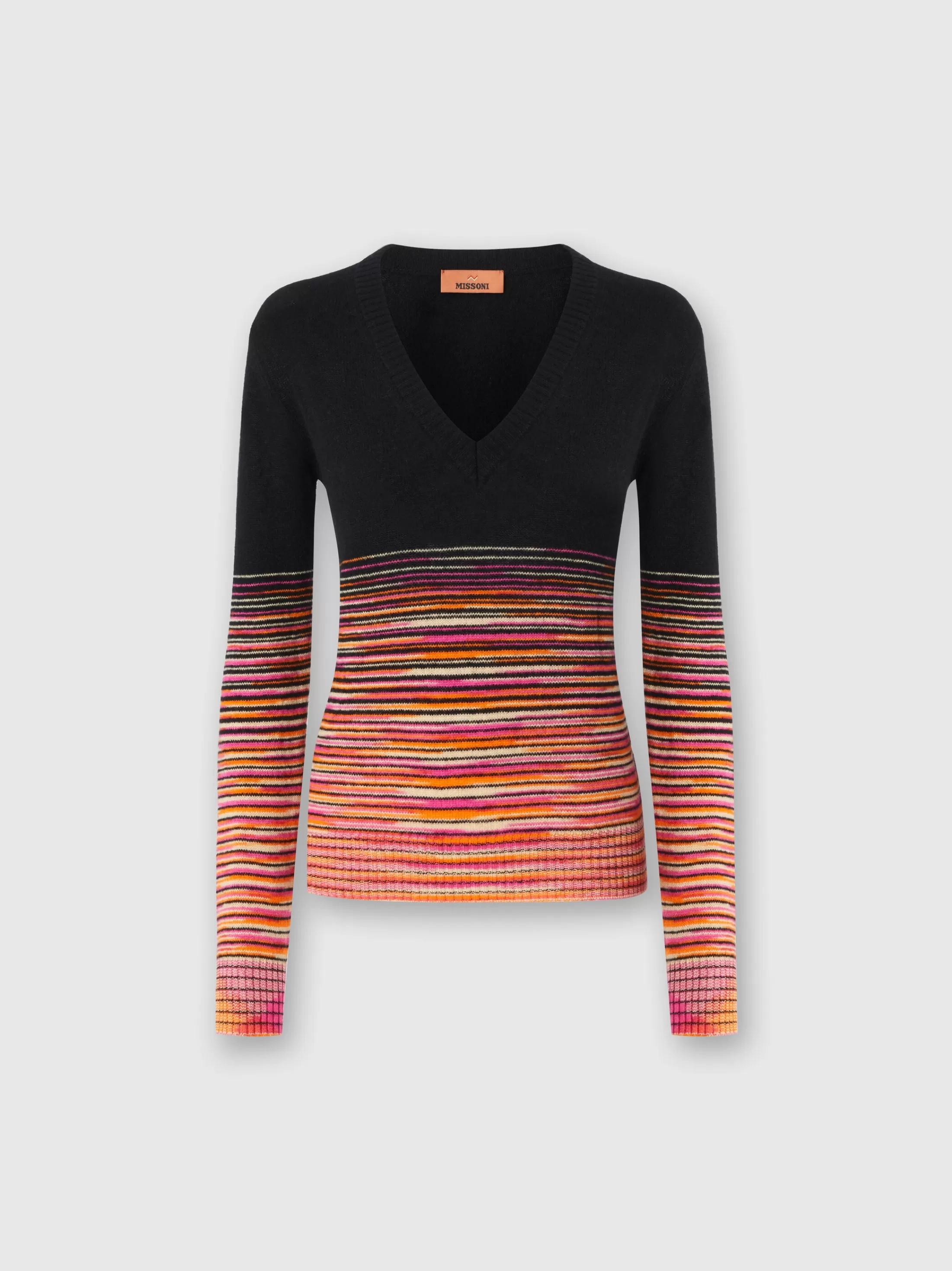 Missoni Maglia in cachemire fiammato dégradé con scollo a V | Donna Maglieria