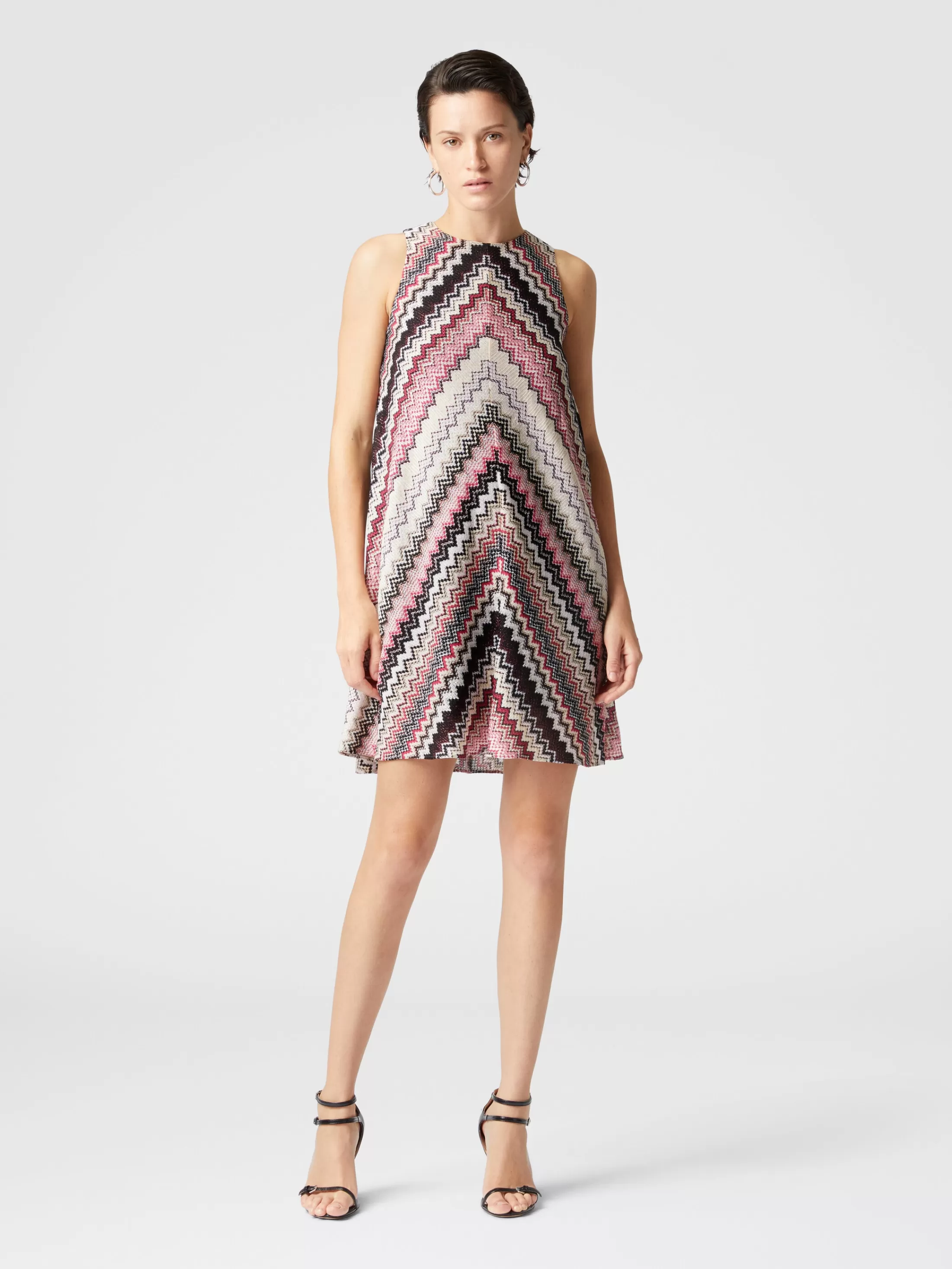 Missoni Mini-abito a trapezio con motivo zig zag seghettato lamé | Donna Abiti