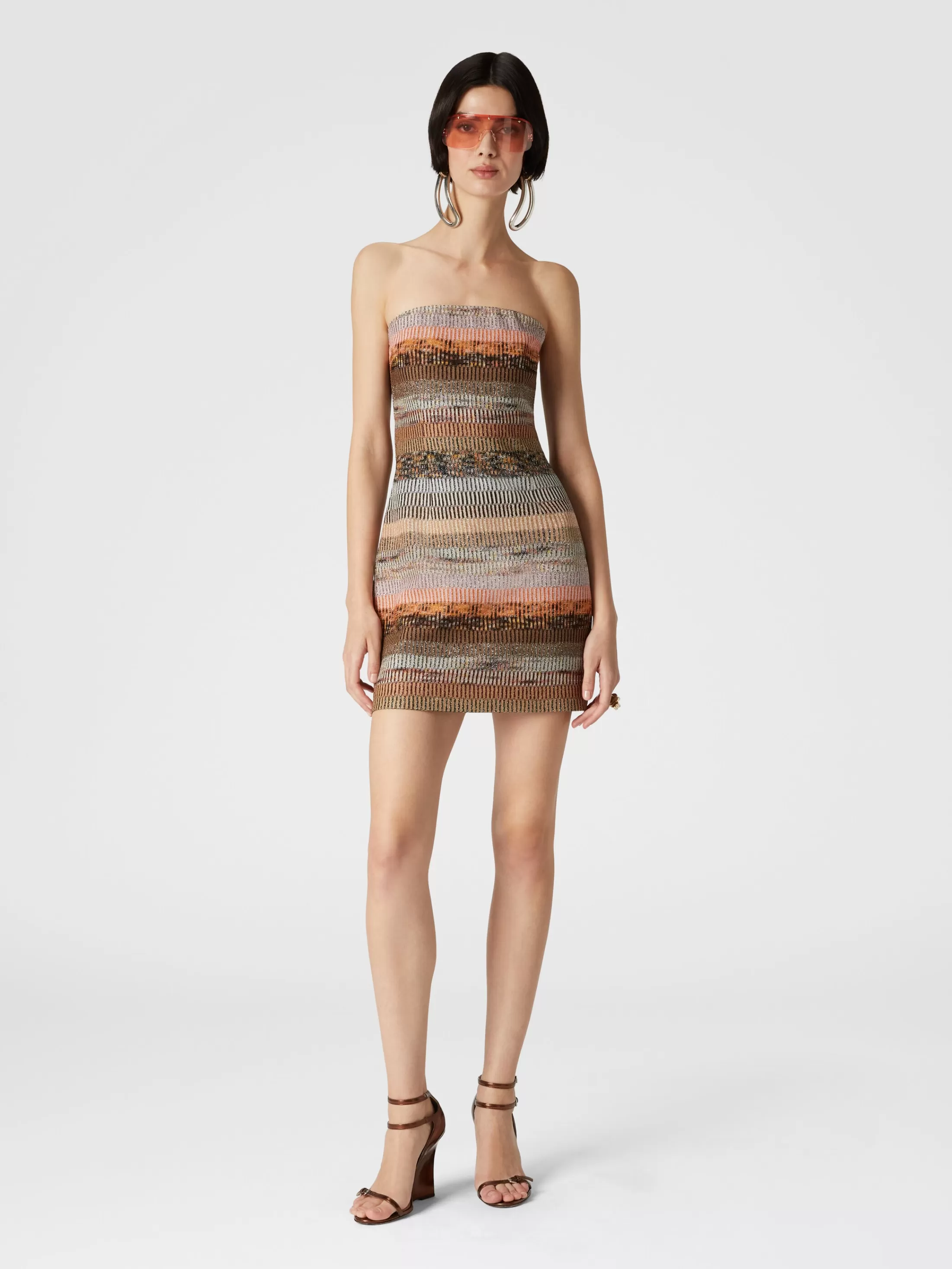 Missoni Mini-abito bustier in viscosa lamé | Donna Abiti