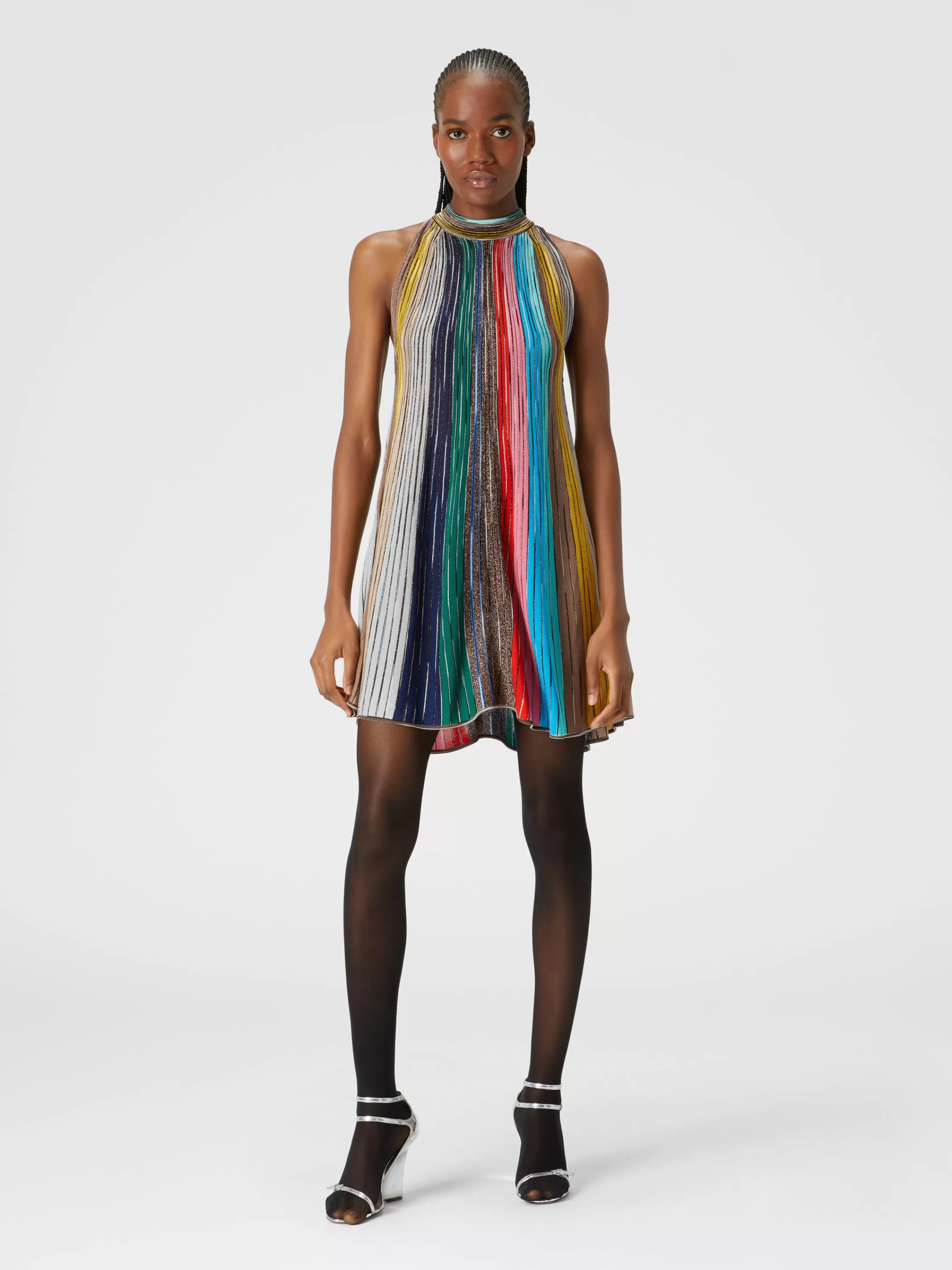 Missoni Mini-abito senza maniche in maglia plissée lamé | Donna Abiti