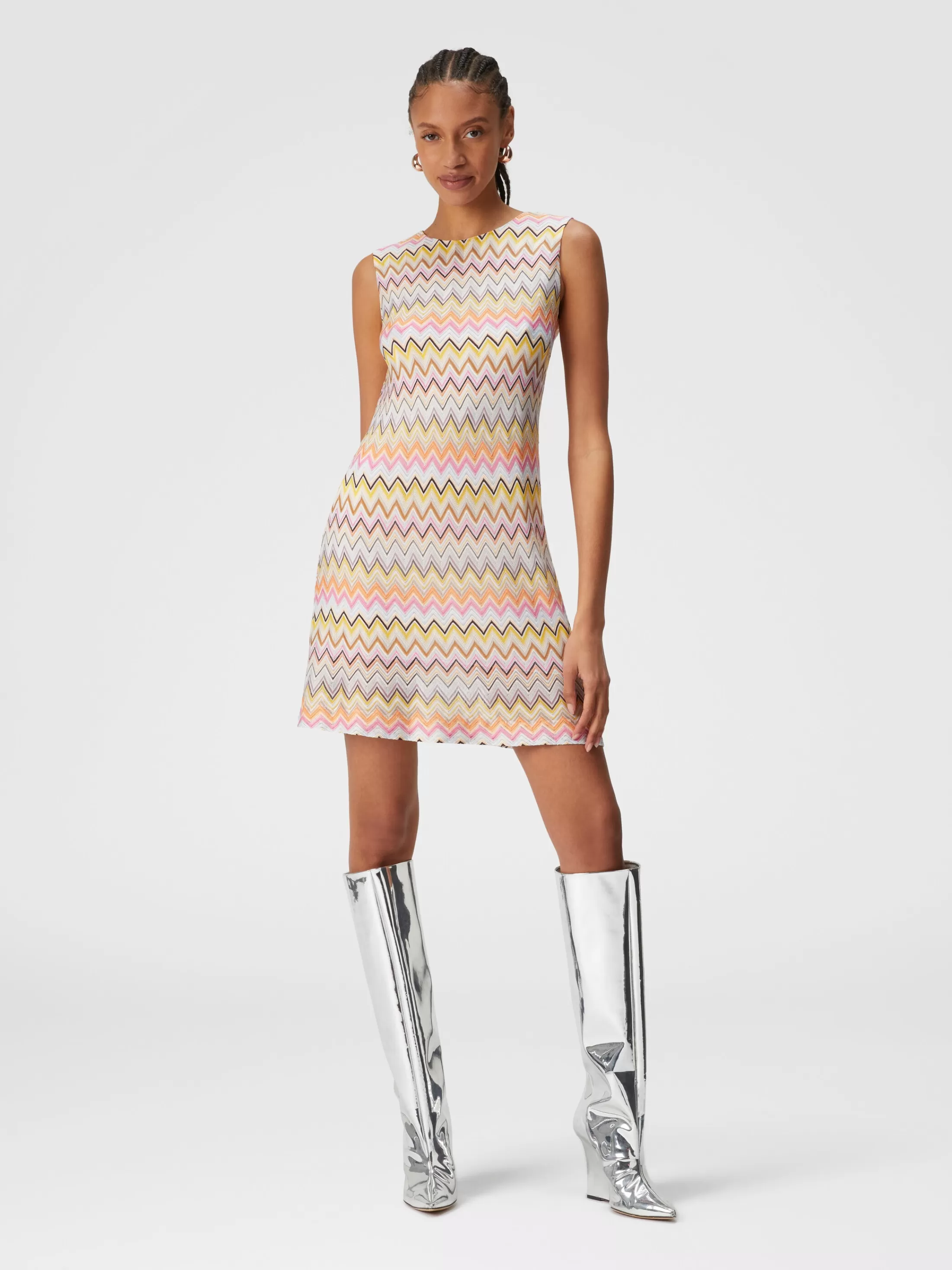 Missoni Mini-abito senza maniche in viscosa zig zag | Donna Abiti