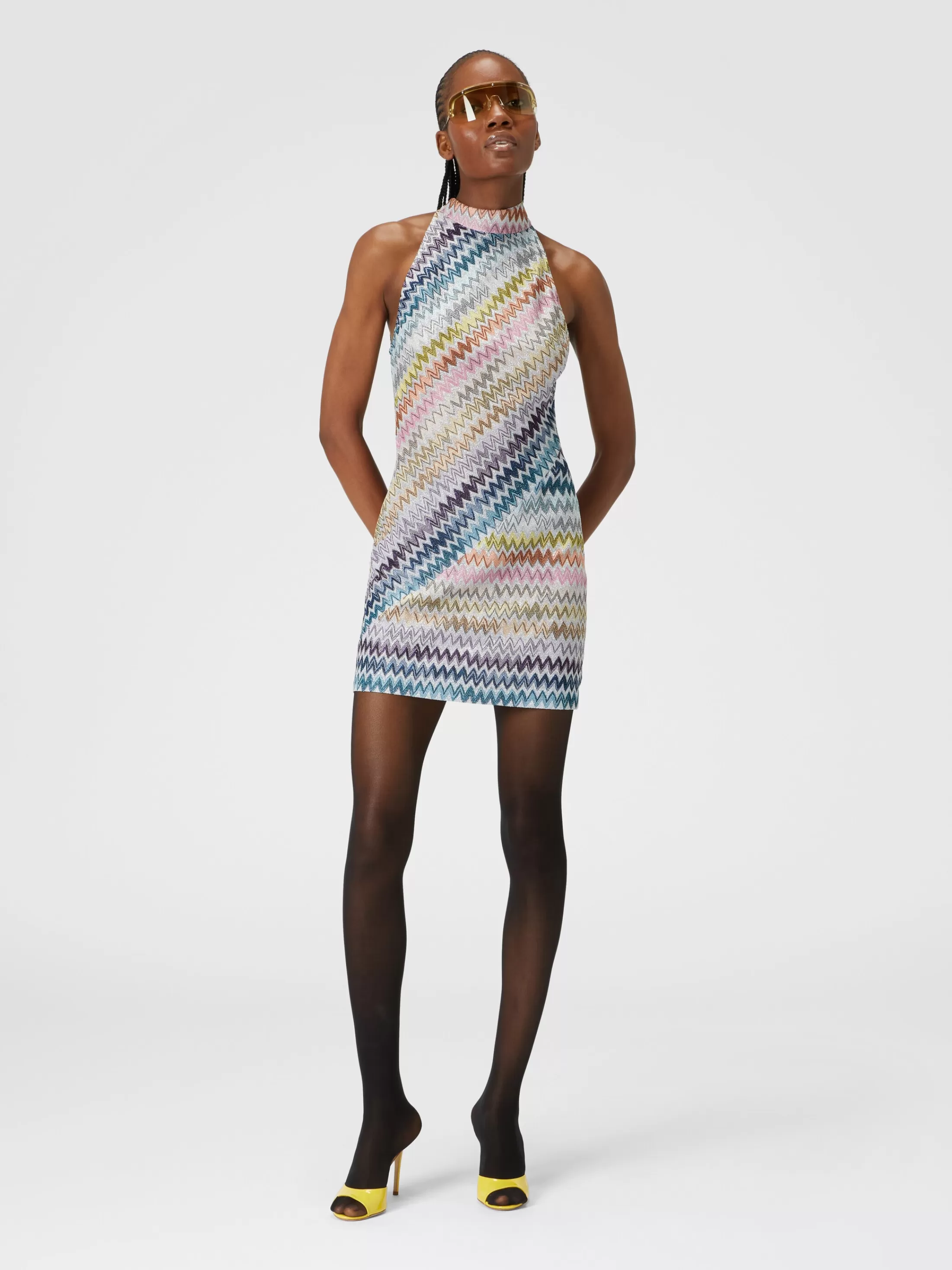 Missoni Mini-abito senza maniche in viscosa zig zag lamé | Donna Abiti