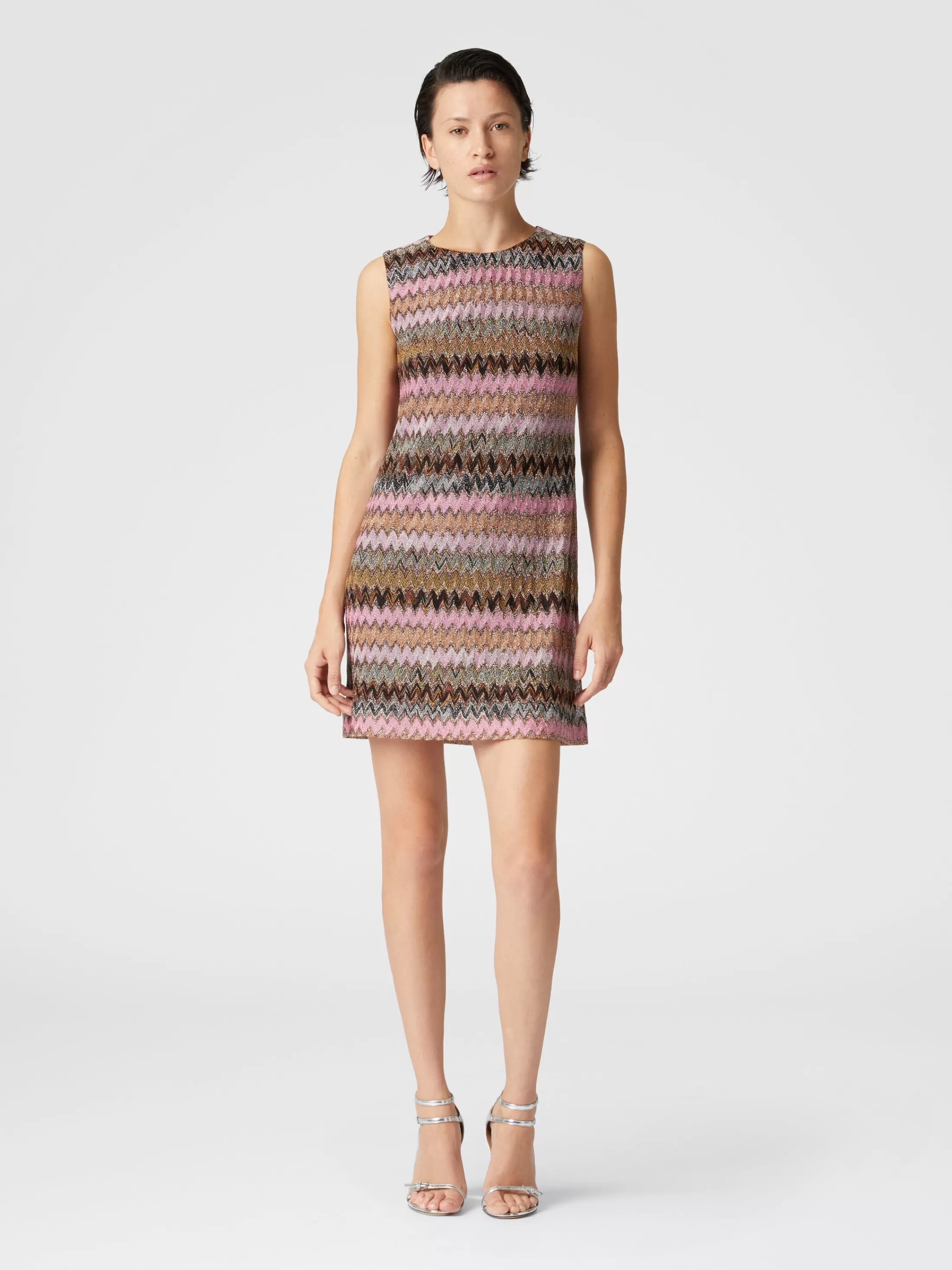 Missoni Mini-abito senza maniche in viscosa zig zag lamé | Donna Abiti