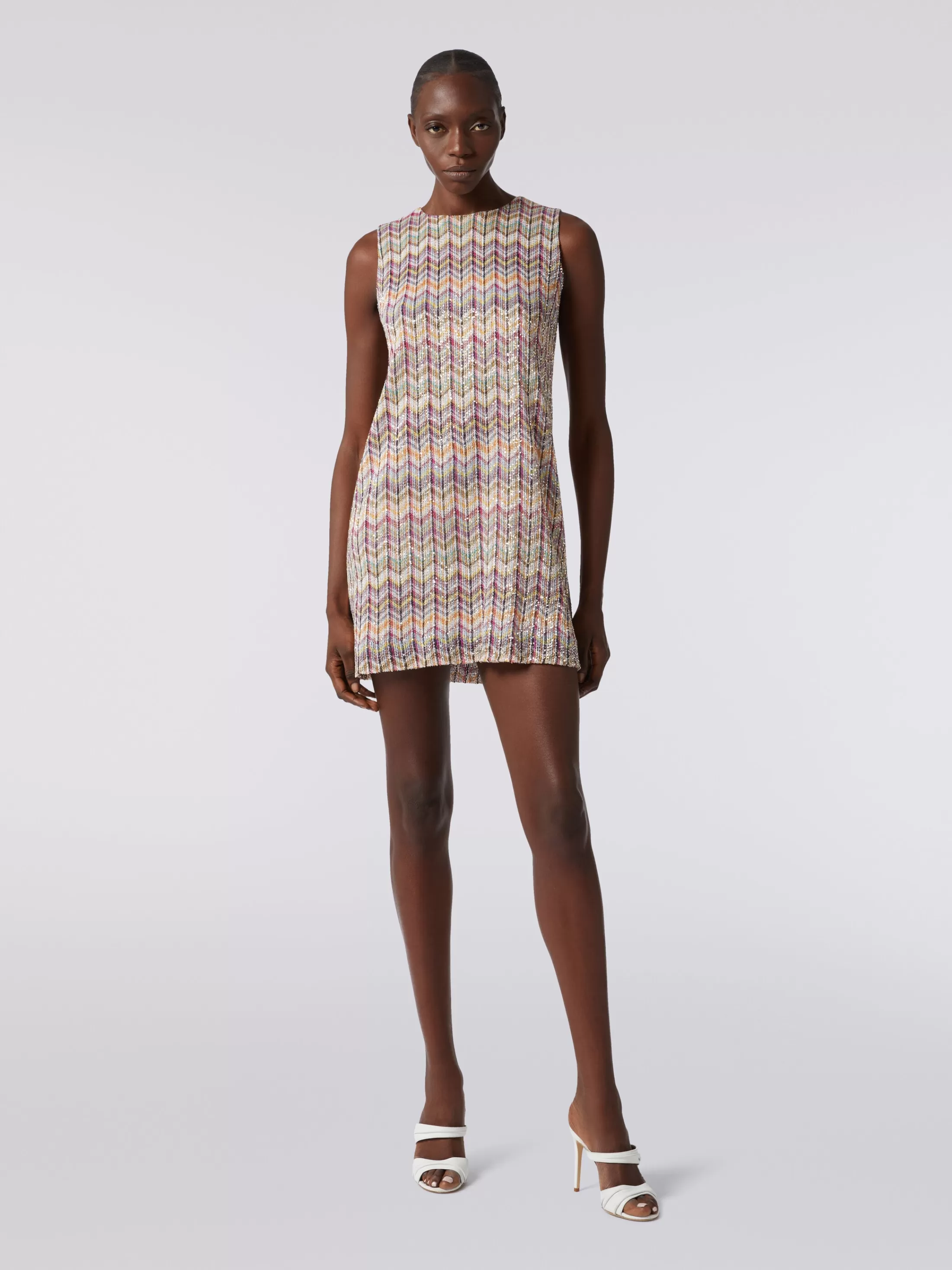 Missoni Mini-abito smanicato zig zag con paillettes | Donna Abiti