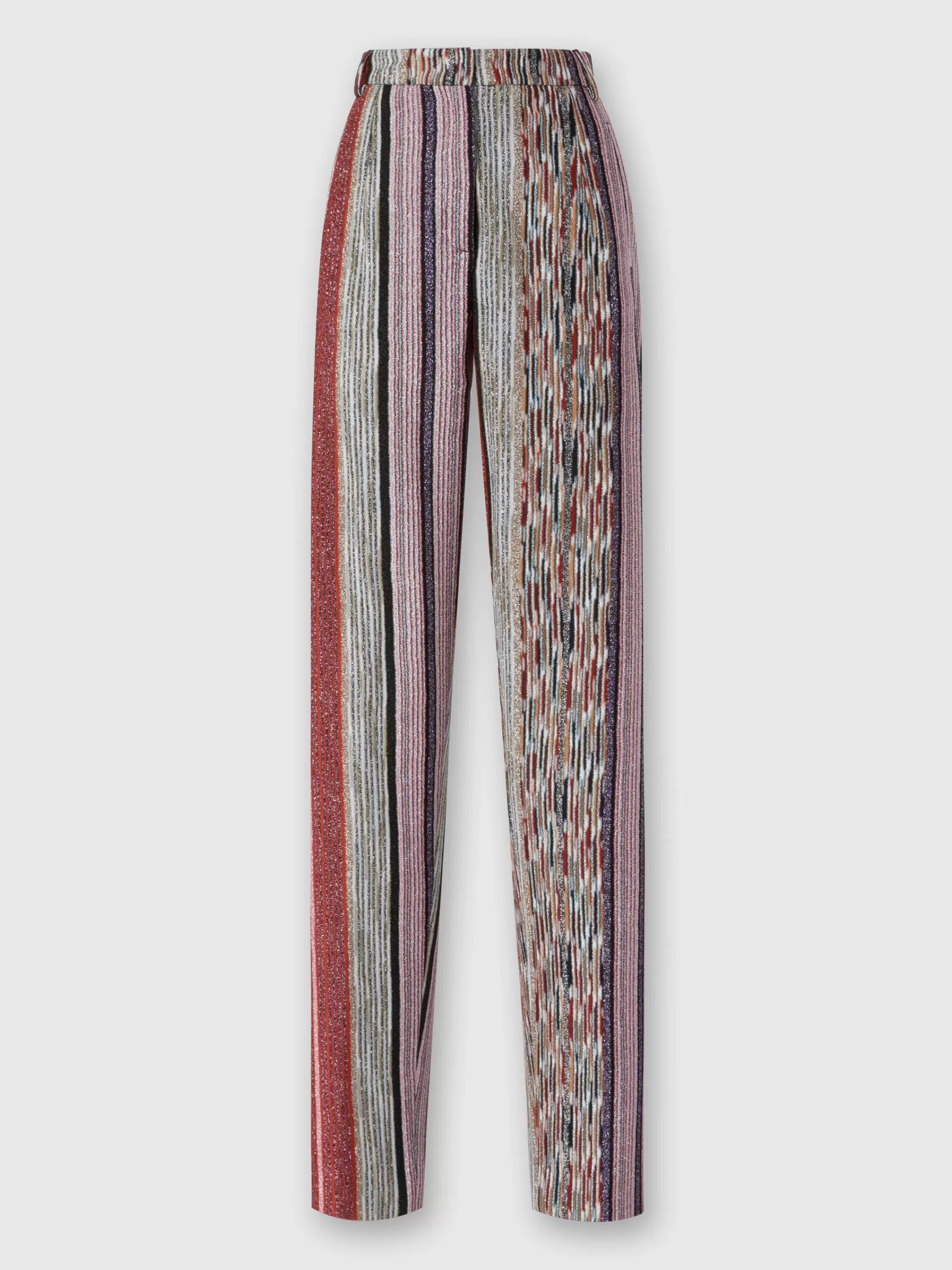 Missoni Pantaloni carrot fit in viscosa rigata lamé | Donna Pantaloni