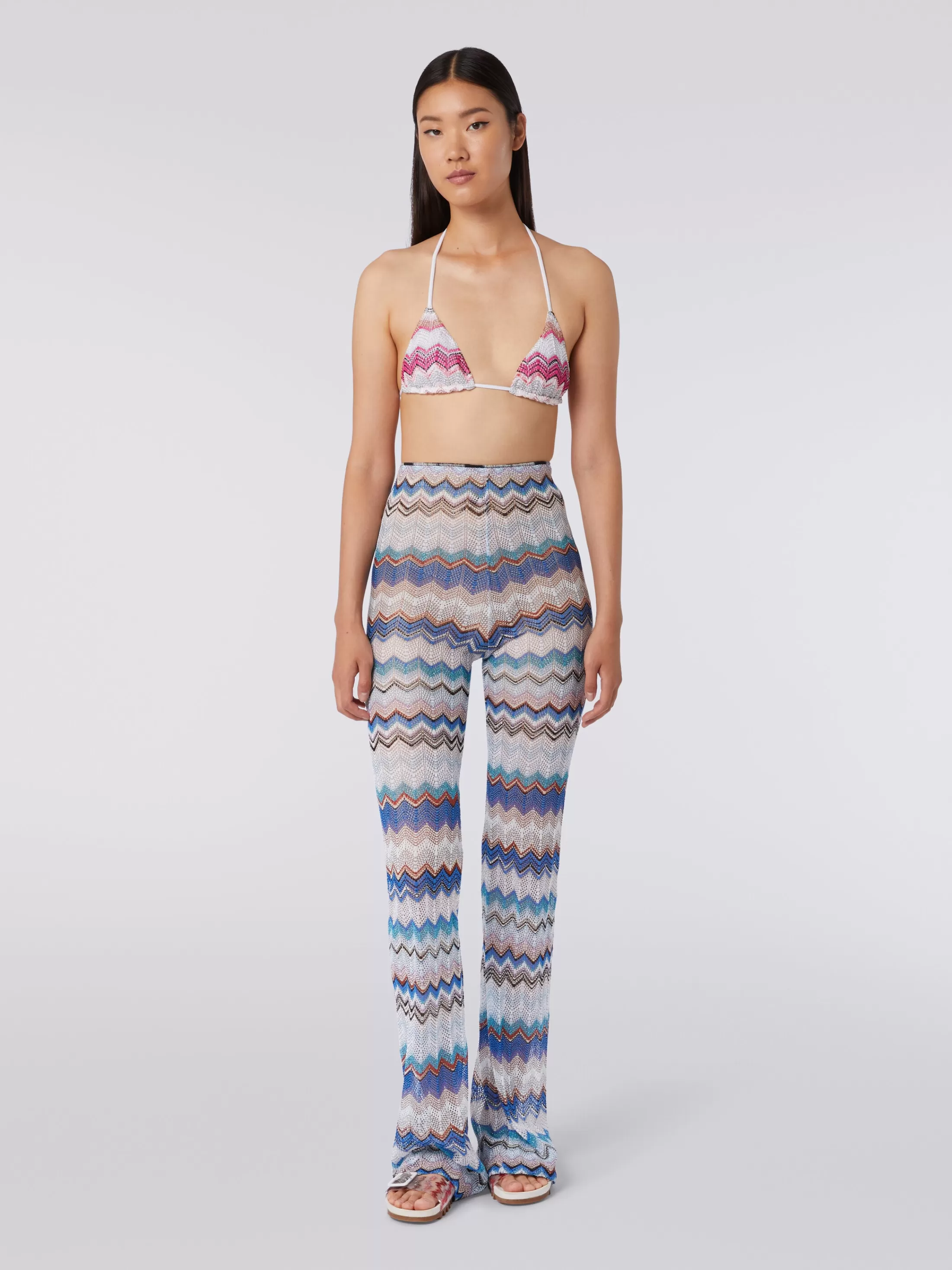 Missoni Pantaloni copricostume in crochet zig zag con lurex | Donna Abbigliamento | Abbigliamento