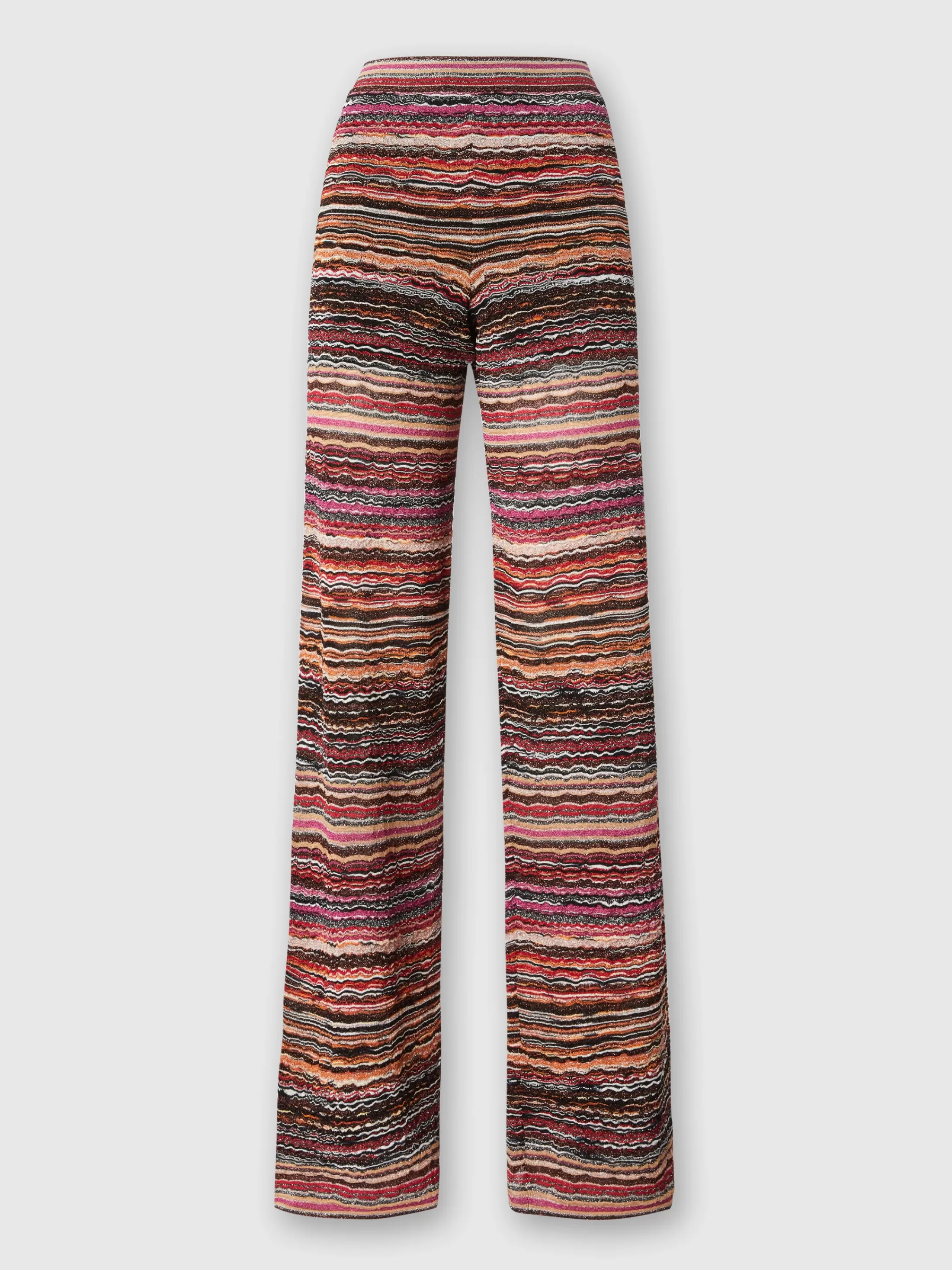 Missoni Pantaloni dritti in viscosa goffrata lamé motivo onde | Donna Pantaloni