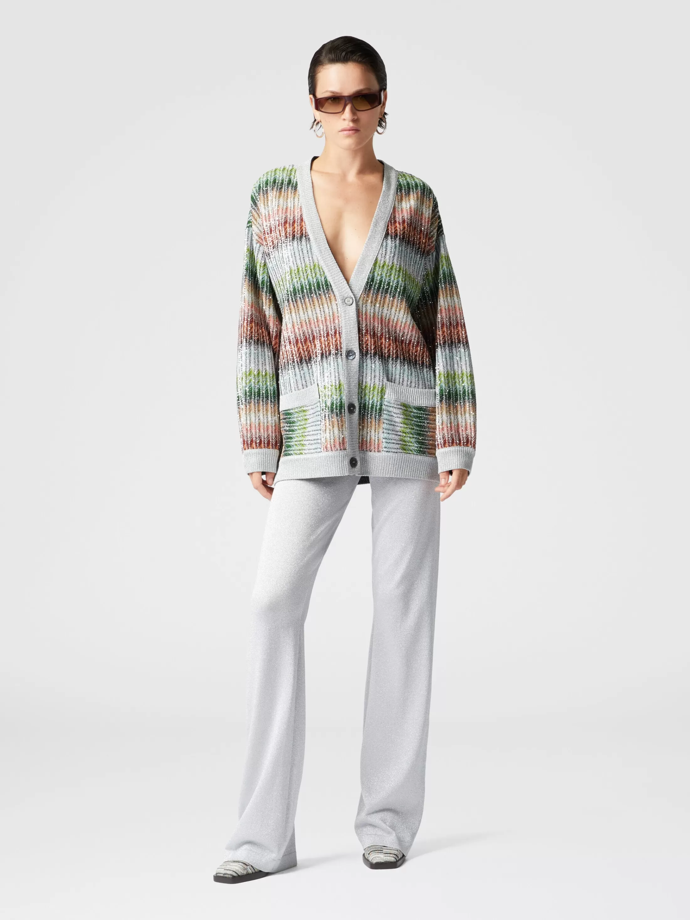 Missoni Pantaloni dritti in viscosa lamé | Donna Pantaloni