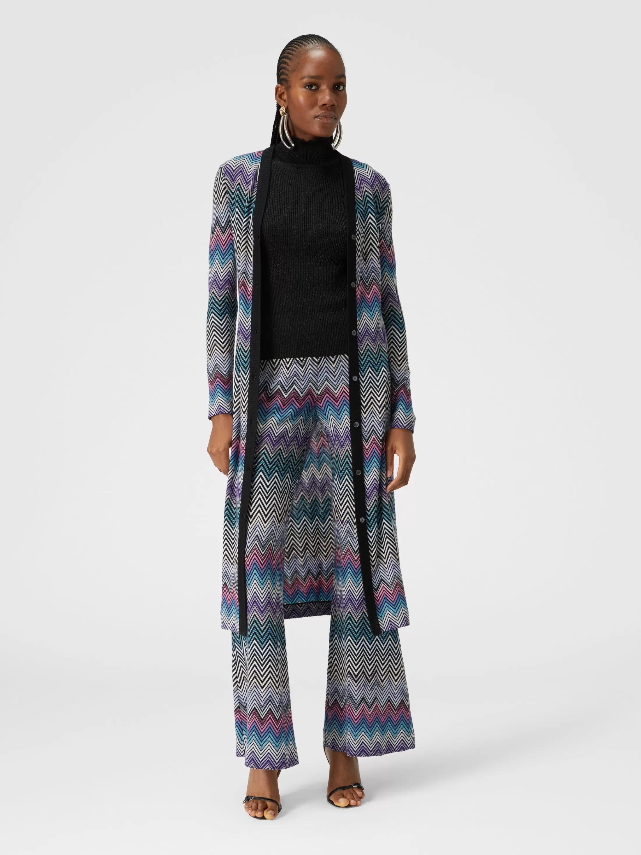 Missoni Pantaloni flare in lana zig zag | Donna Pantaloni