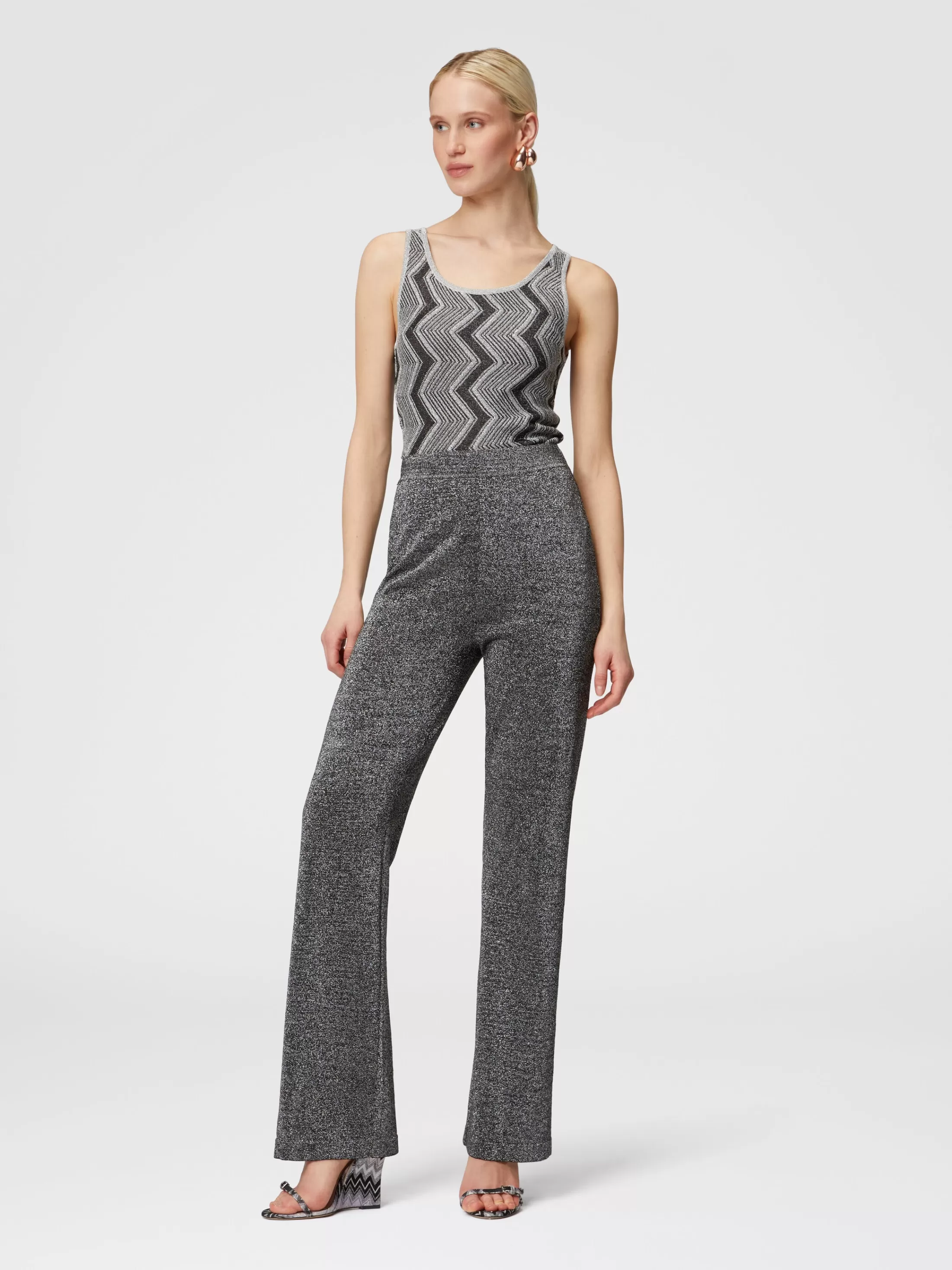 Missoni Pantaloni flare in viscosa effetto glitter | Donna Pantaloni