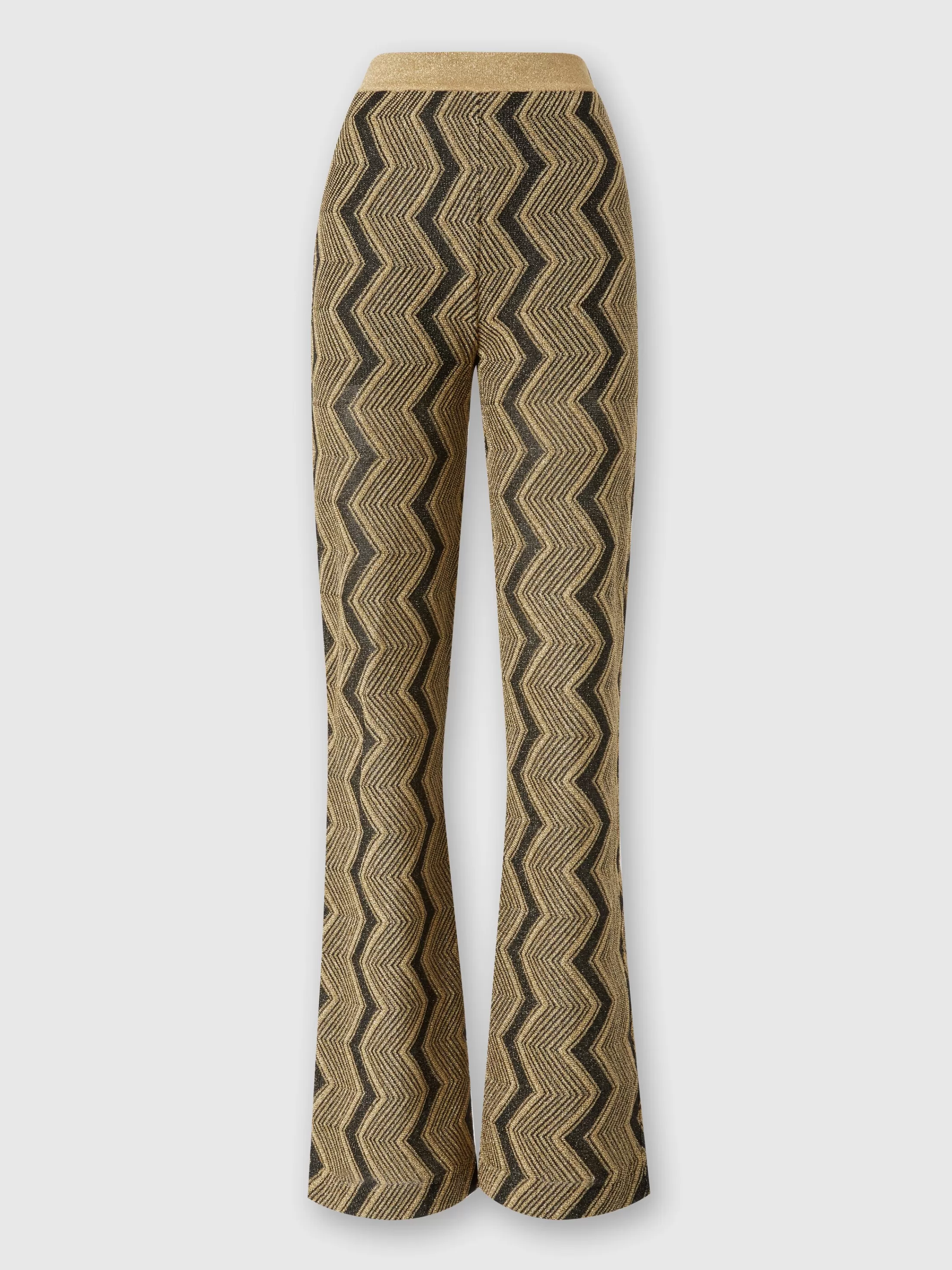 Missoni Pantaloni flare in viscosa zig zag lamé | Donna Pantaloni